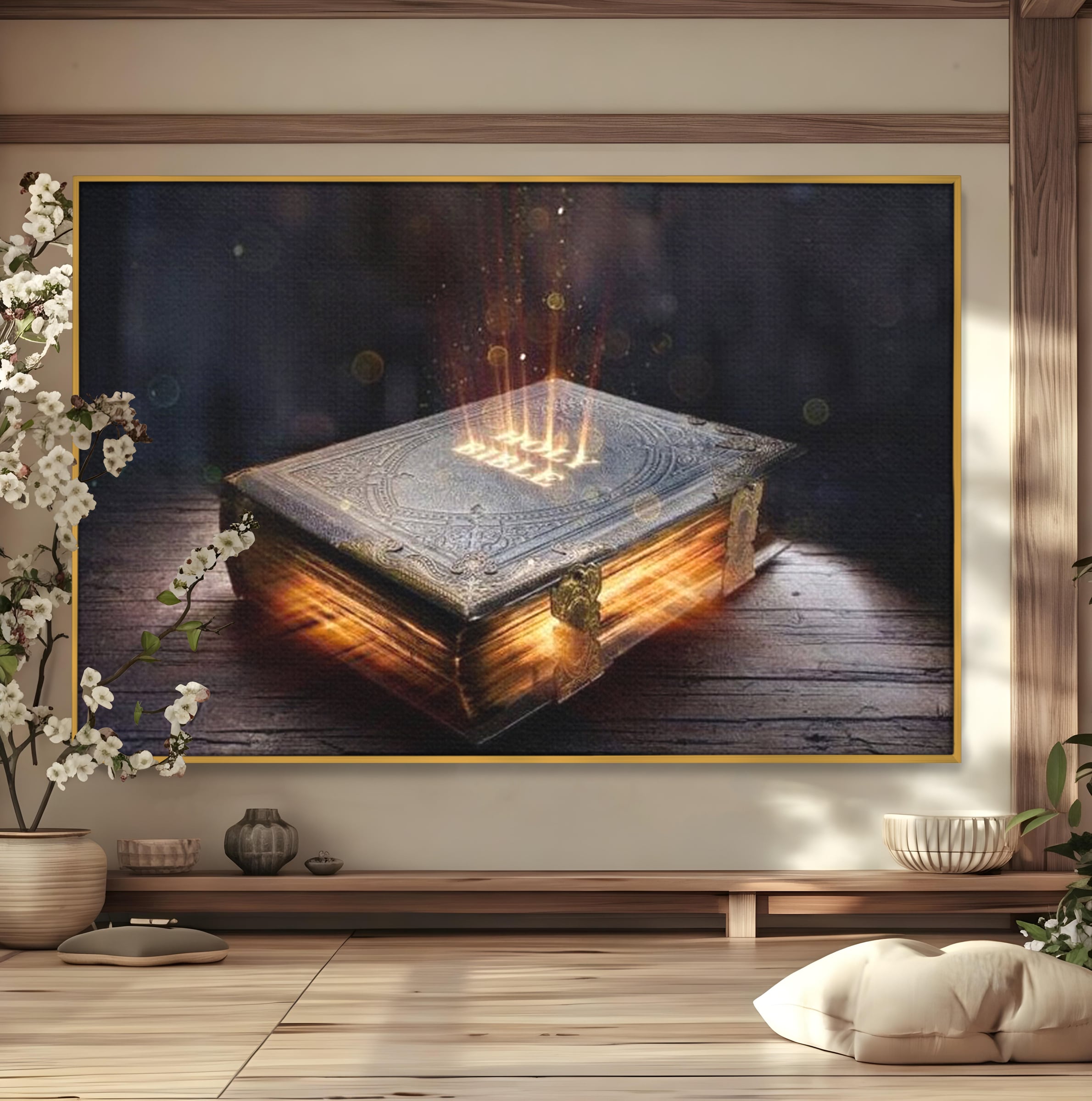 Tablou Canvas Premium LuxCanva® H1018 Cartea Sacra a Vietii , Cuvant, Sacru, Credinta, Intelepciune, Adevar, Comoara, Revelatie, Lumina, Living