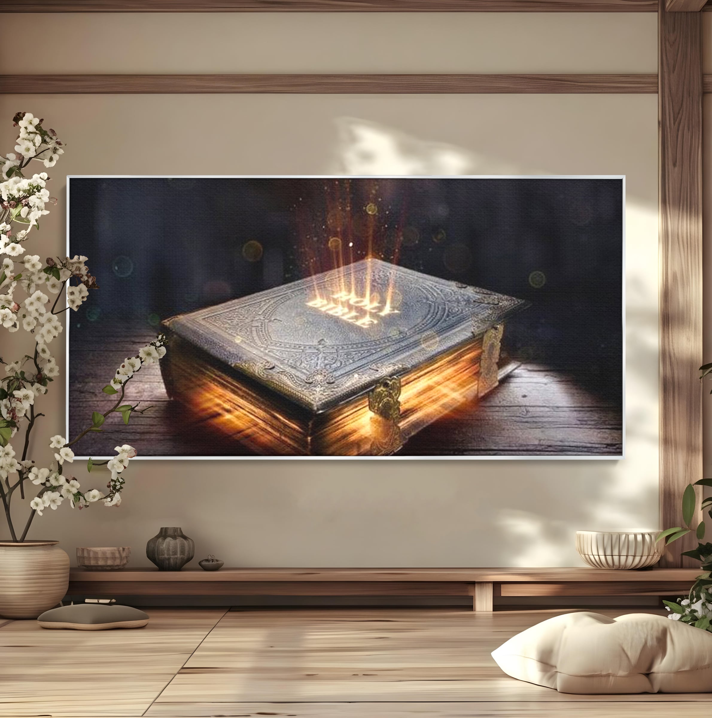 Tablou Canvas Premium LuxCanva® H1018 Cartea Sacra a Vietii , Cuvant, Sacru, Credinta, Intelepciune, Adevar, Comoara, Revelatie, Lumina, Living