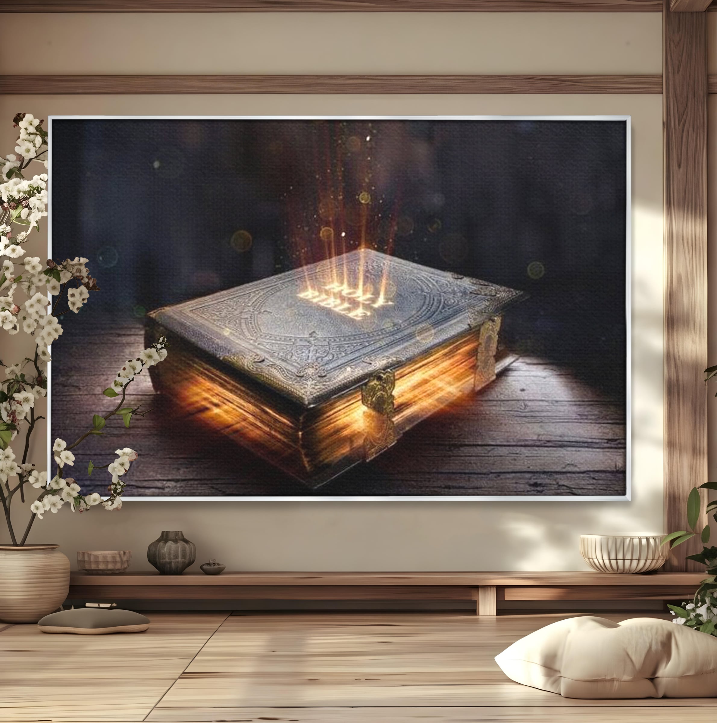 Tablou Canvas Premium LuxCanva® H1018 Cartea Sacra a Vietii , Cuvant, Sacru, Credinta, Intelepciune, Adevar, Comoara, Revelatie, Lumina, Living