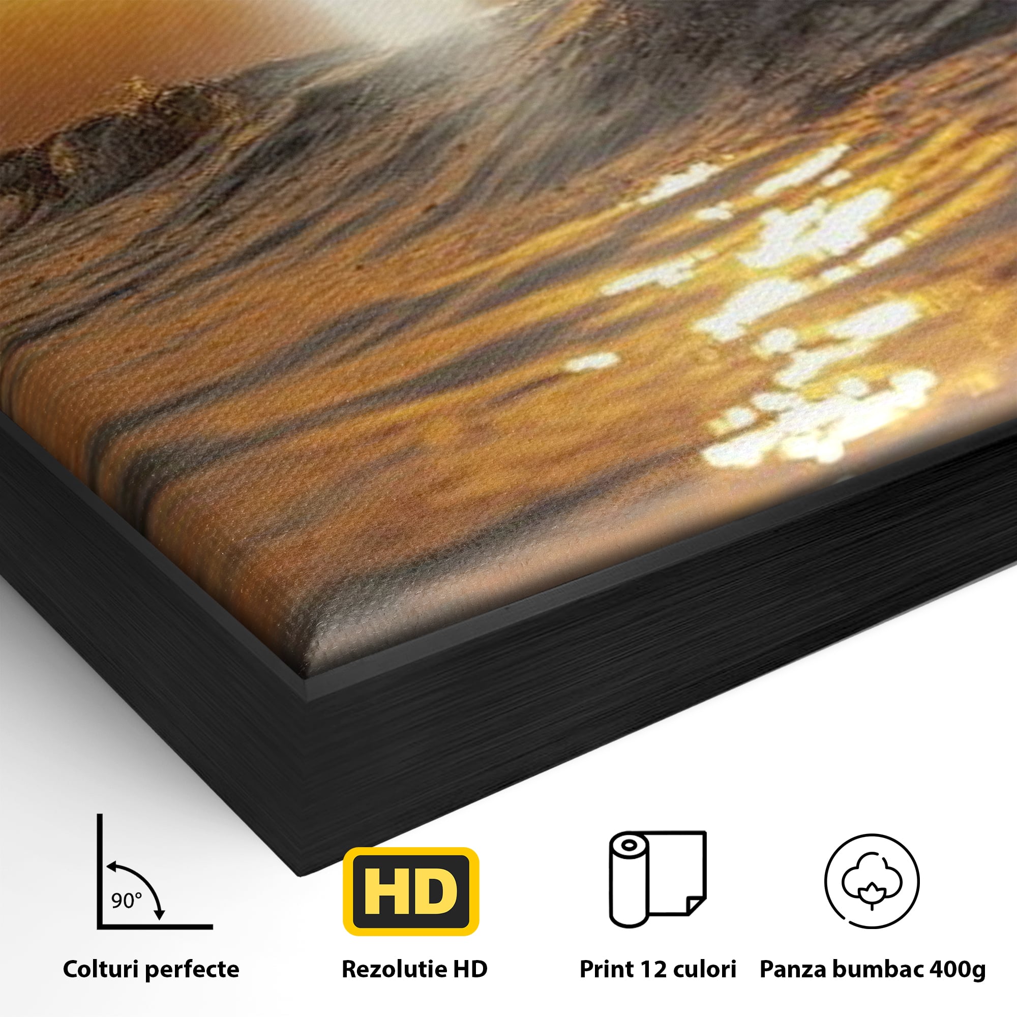 Tablou Canvas Premium LuxCanva® H1019 Lumina Sfanta pe Ape , Apus, Cruce, Spritual, Valuri, Pace, Suflet, Ocean, Credinta, Speranta, Living, Dormitor