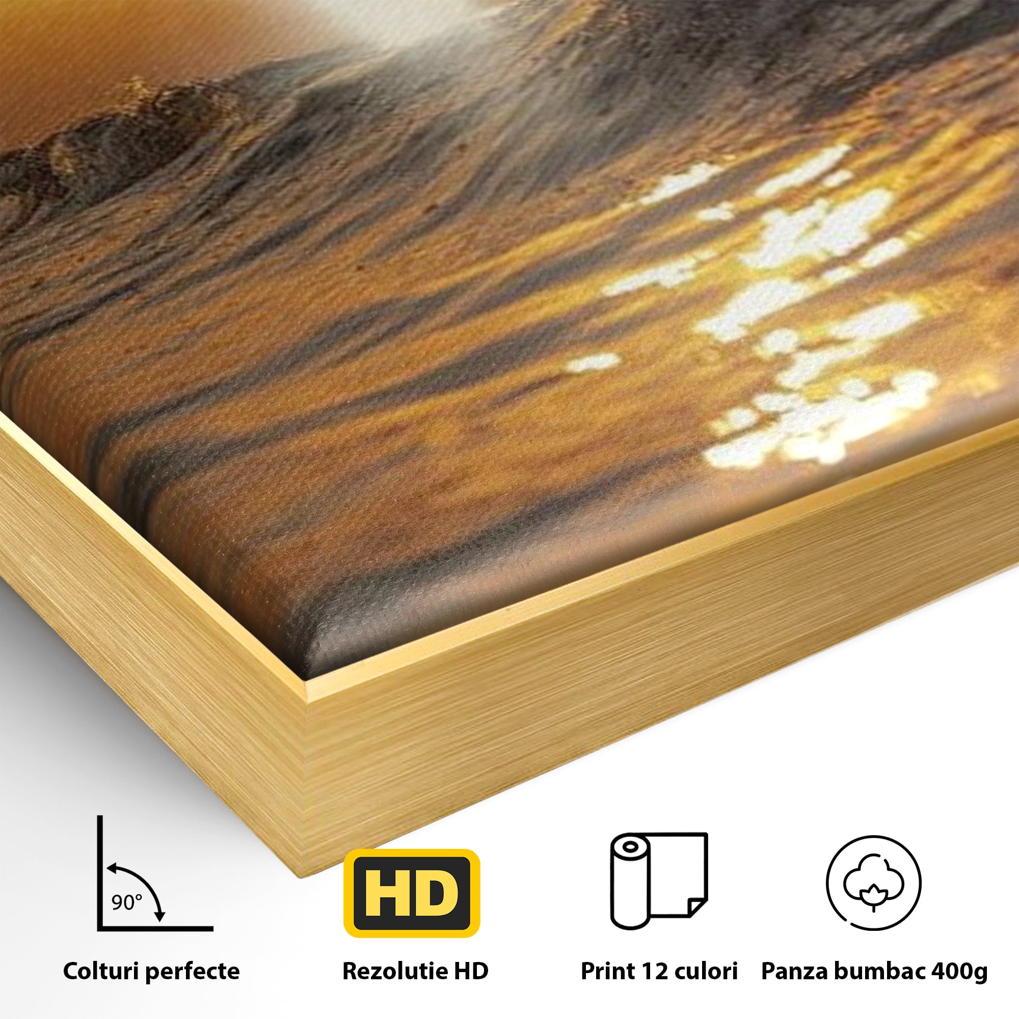 Tablou Canvas Premium LuxCanva® H1019 Lumina Sfanta pe Ape , Apus, Cruce, Spritual, Valuri, Pace, Suflet, Ocean, Credinta, Speranta, Living, Dormitor