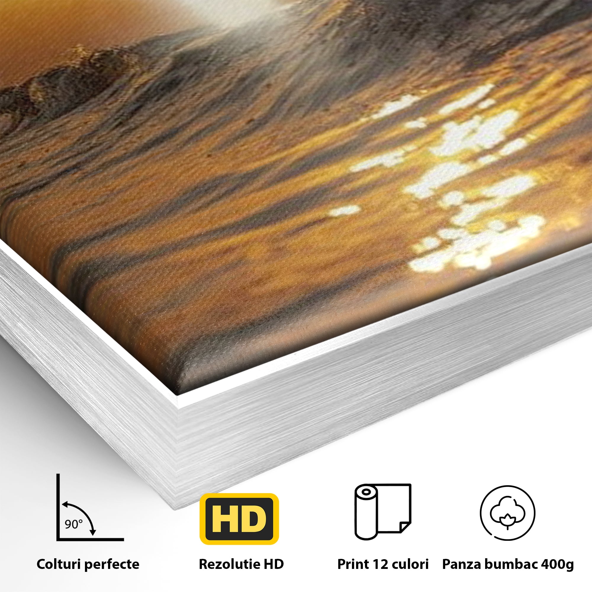 Tablou Canvas Premium LuxCanva® H1019 Lumina Sfanta pe Ape , Apus, Cruce, Spritual, Valuri, Pace, Suflet, Ocean, Credinta, Speranta, Living, Dormitor