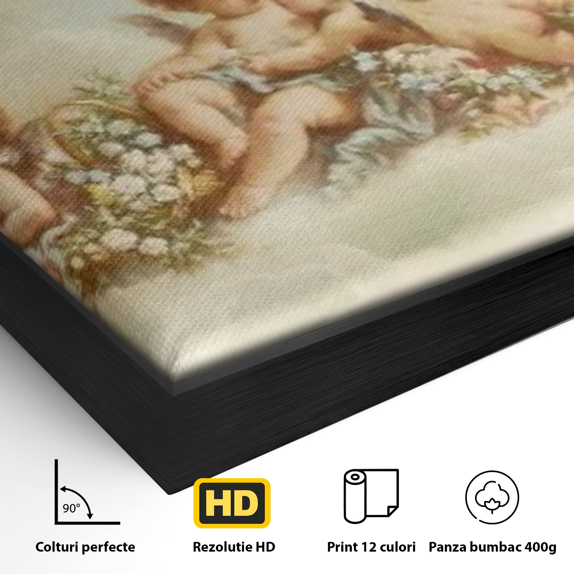 Tablou Canvas Premium LuxCanva® H1020 Ingerasii Paradisului , Ingeri, Rai, Armonie, Puritate, Copii, Binecuvantare, Nori, Inocenta, Living, Dormitor