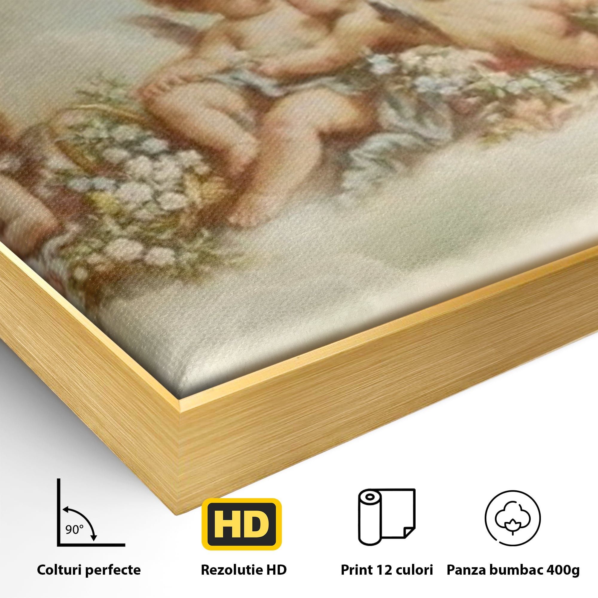 Tablou Canvas Premium LuxCanva® H1020 Ingerasii Paradisului , Ingeri, Rai, Armonie, Puritate, Copii, Binecuvantare, Nori, Inocenta, Living, Dormitor