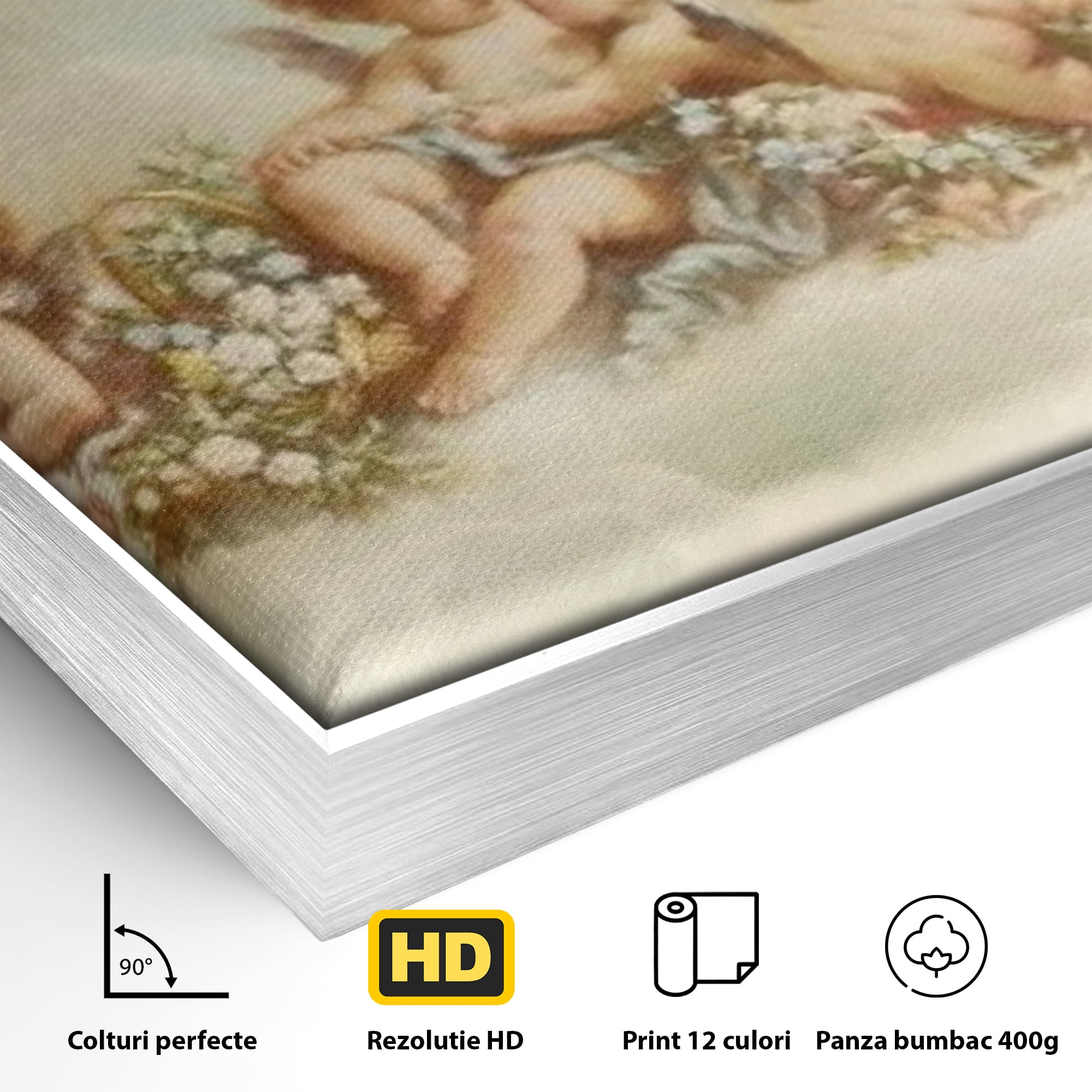 Tablou Canvas Premium LuxCanva® H1020 Ingerasii Paradisului , Ingeri, Rai, Armonie, Puritate, Copii, Binecuvantare, Nori, Inocenta, Living, Dormitor