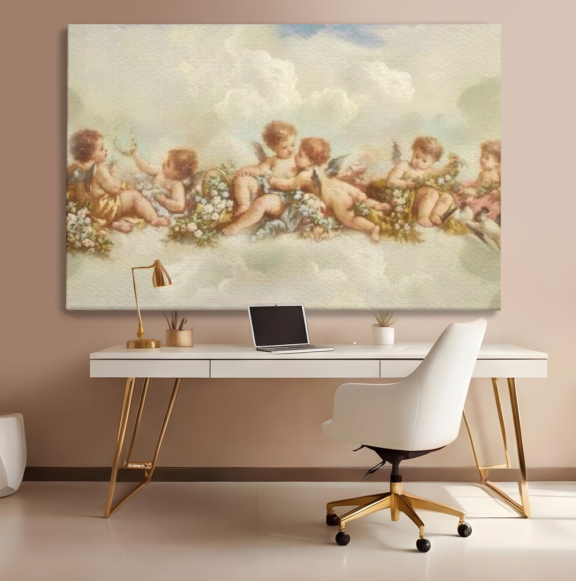 Tablou Canvas Premium LuxCanva® H1020 Ingerasii Paradisului , Ingeri, Rai, Armonie, Puritate, Copii, Binecuvantare, Nori, Inocenta, Living, Dormitor