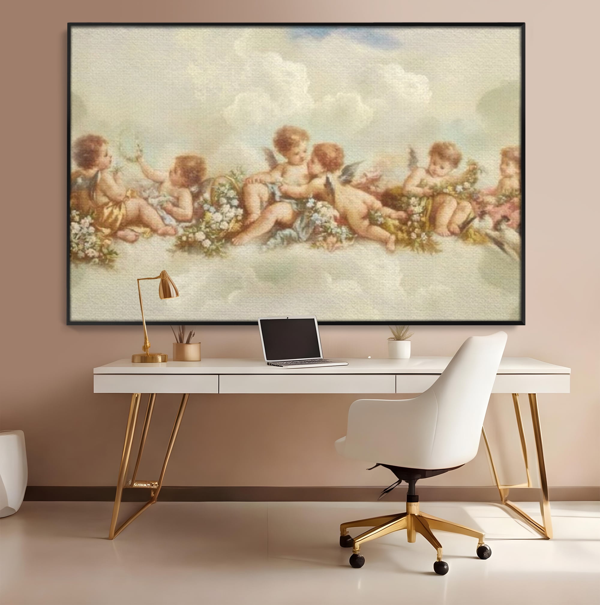 Tablou Canvas Premium LuxCanva® H1020 Ingerasii Paradisului , Ingeri, Rai, Armonie, Puritate, Copii, Binecuvantare, Nori, Inocenta, Living, Dormitor