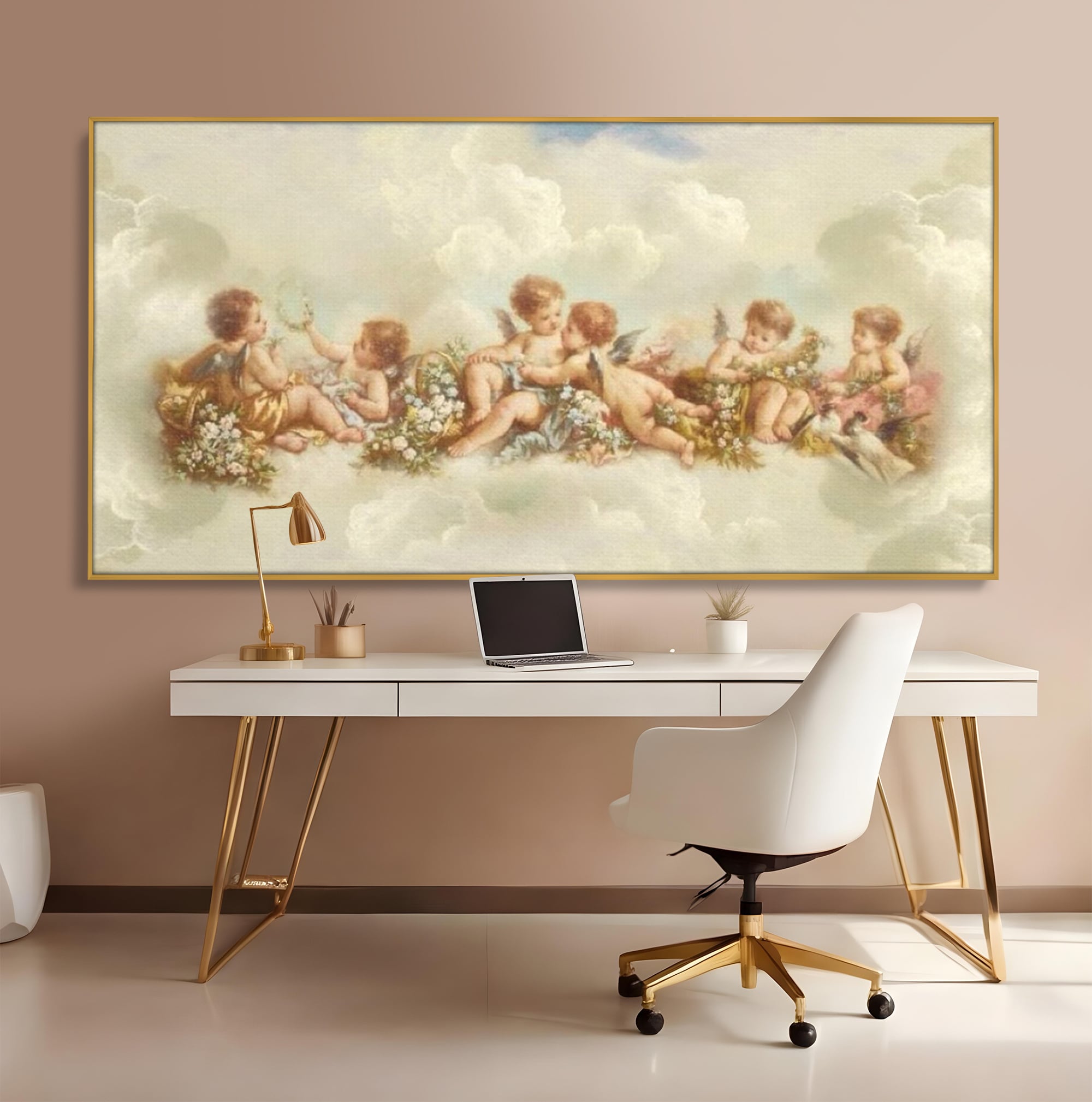 Tablou Canvas Premium LuxCanva® H1020 Ingerasii Paradisului , Ingeri, Rai, Armonie, Puritate, Copii, Binecuvantare, Nori, Inocenta, Living, Dormitor