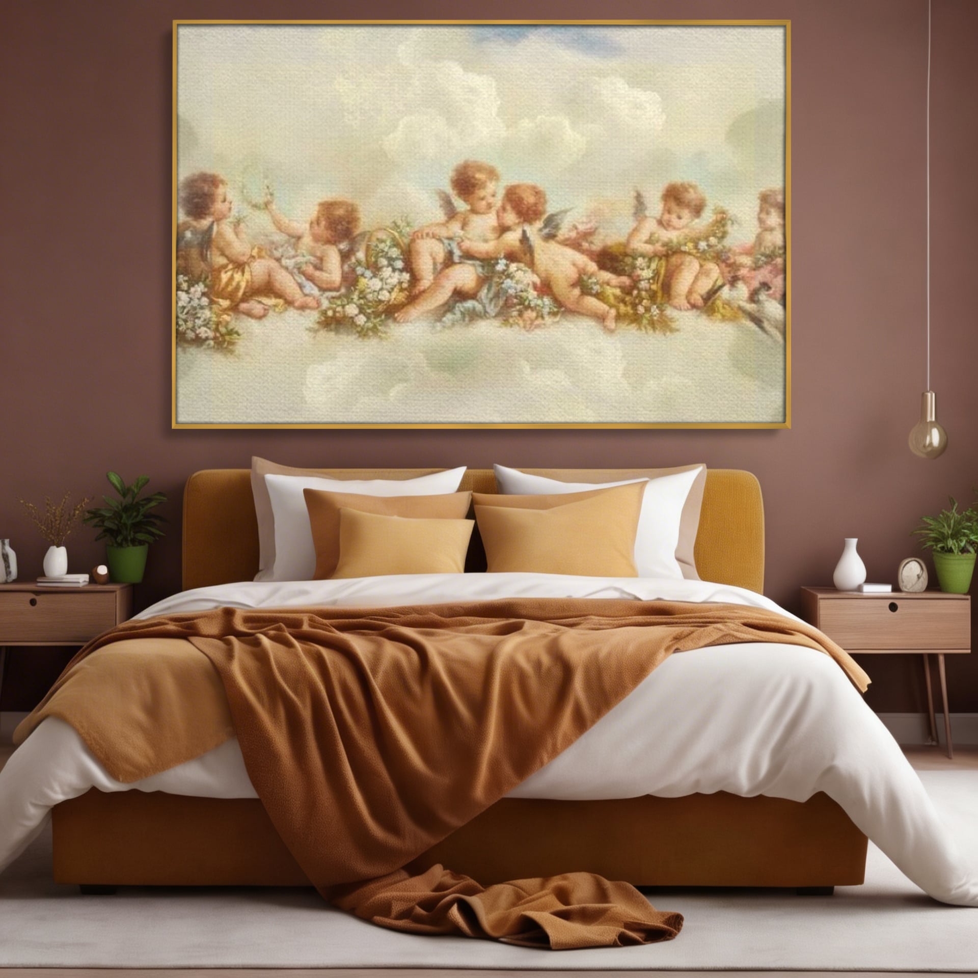 Tablou Canvas Premium LuxCanva® H1020 Ingerasii Paradisului , Ingeri, Rai, Armonie, Puritate, Copii, Binecuvantare, Nori, Inocenta, Living, Dormitor