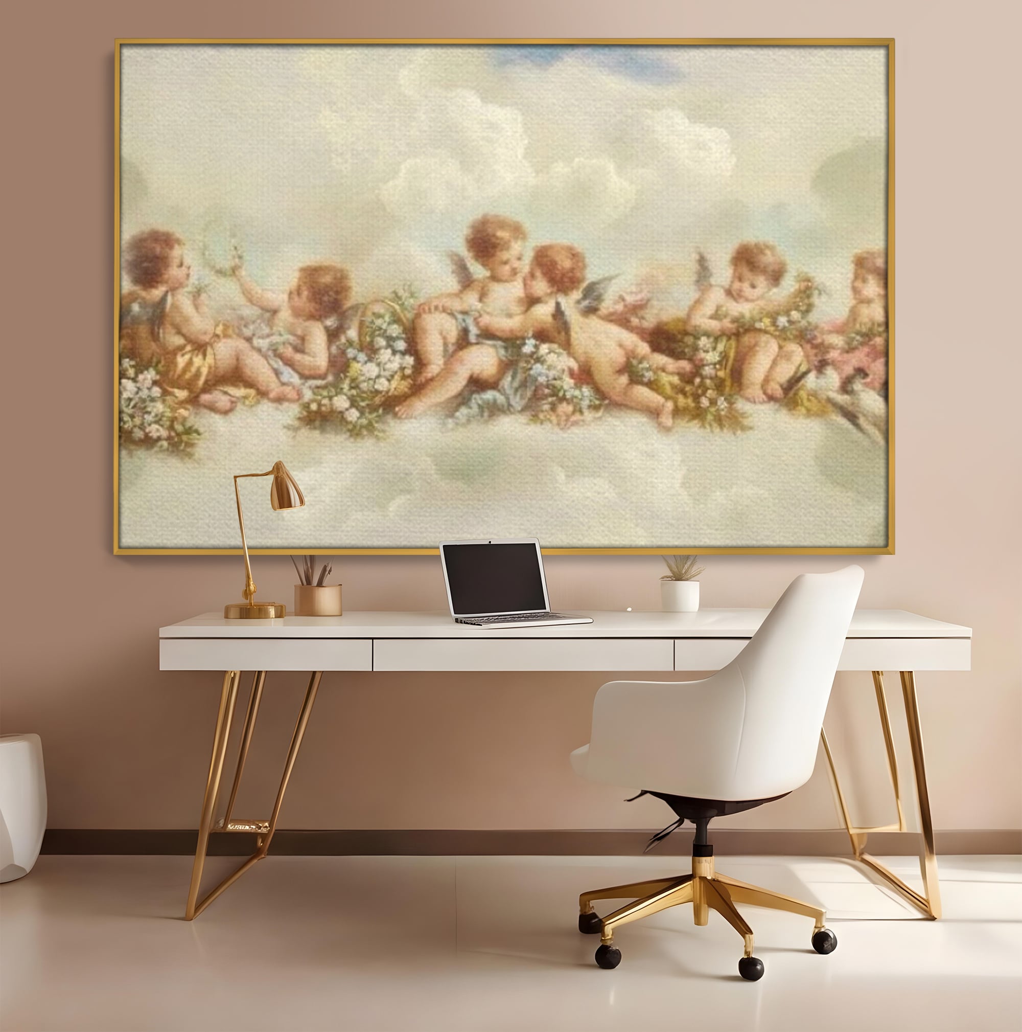 Tablou Canvas Premium LuxCanva® H1020 Ingerasii Paradisului , Ingeri, Rai, Armonie, Puritate, Copii, Binecuvantare, Nori, Inocenta, Living, Dormitor