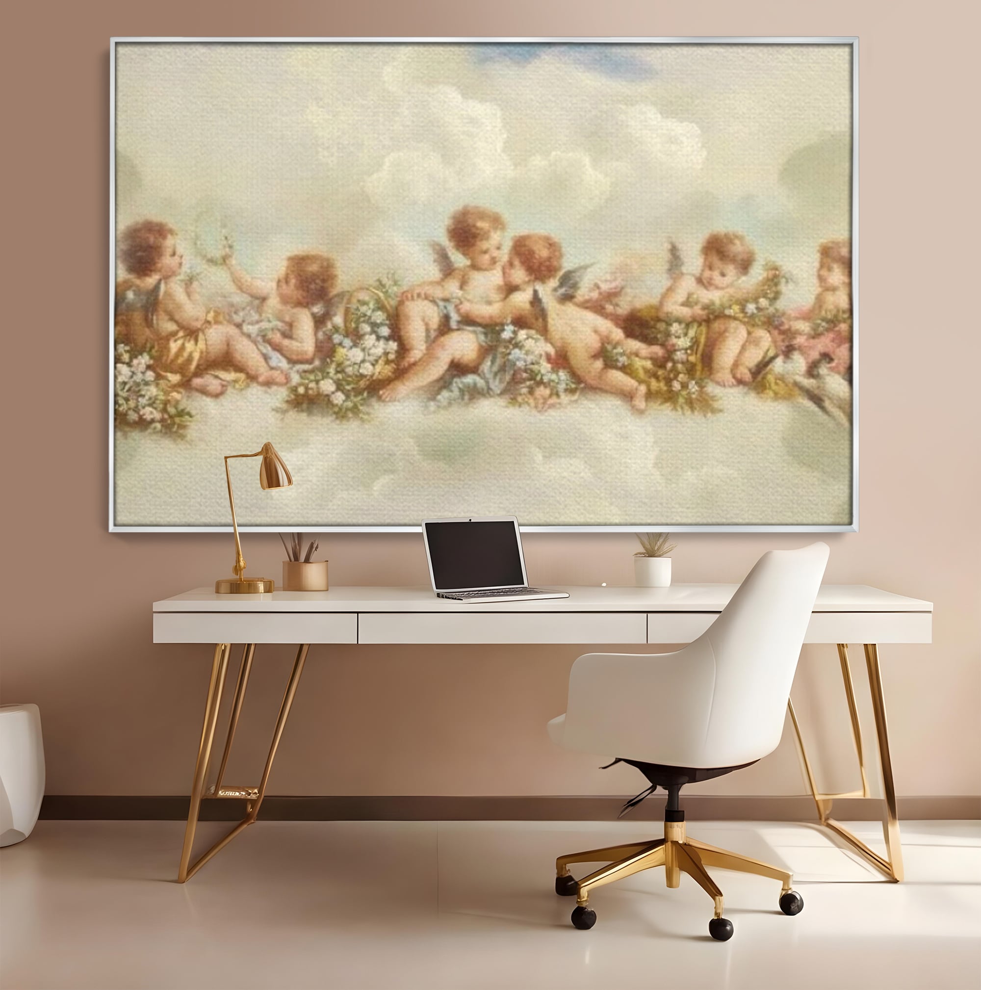 Tablou Canvas Premium LuxCanva® H1020 Ingerasii Paradisului , Ingeri, Rai, Armonie, Puritate, Copii, Binecuvantare, Nori, Inocenta, Living, Dormitor