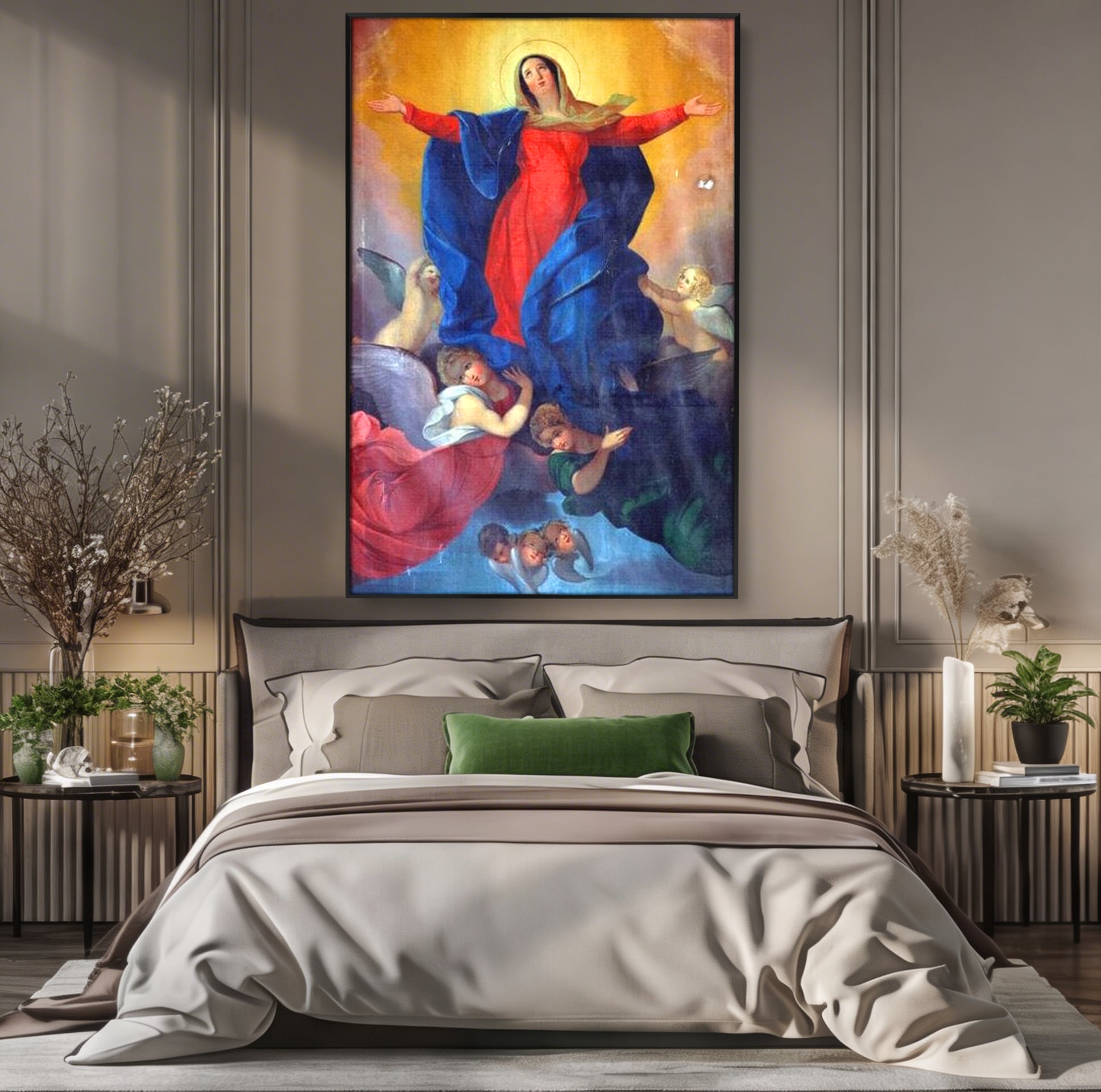 Tablou Canvas Premium LuxCanva® H1021 Armonie Celesta , Ingeri, Fecioara, Inaltare, Divina, Frumusete, Protectie, Speranta, Dans, Living, Dormitor