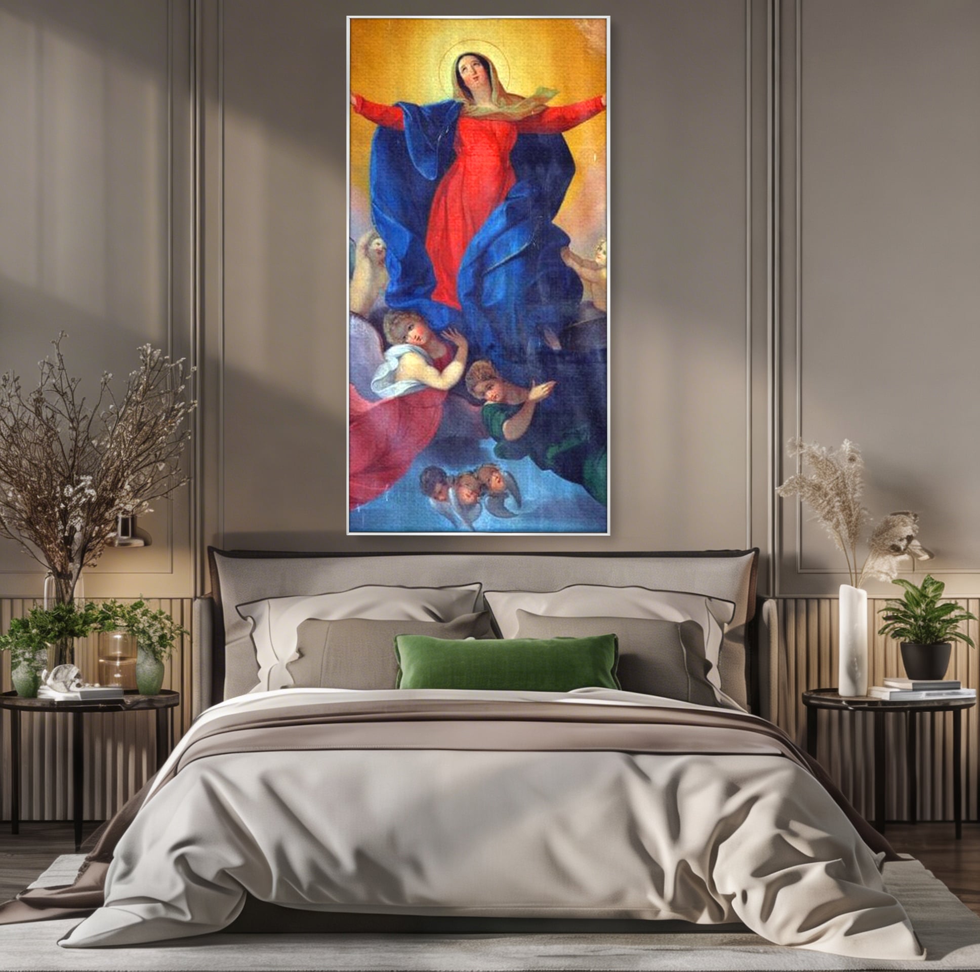 Tablou Canvas Premium LuxCanva® H1021 Armonie Celesta , Ingeri, Fecioara, Inaltare, Divina, Frumusete, Protectie, Speranta, Dans, Living, Dormitor