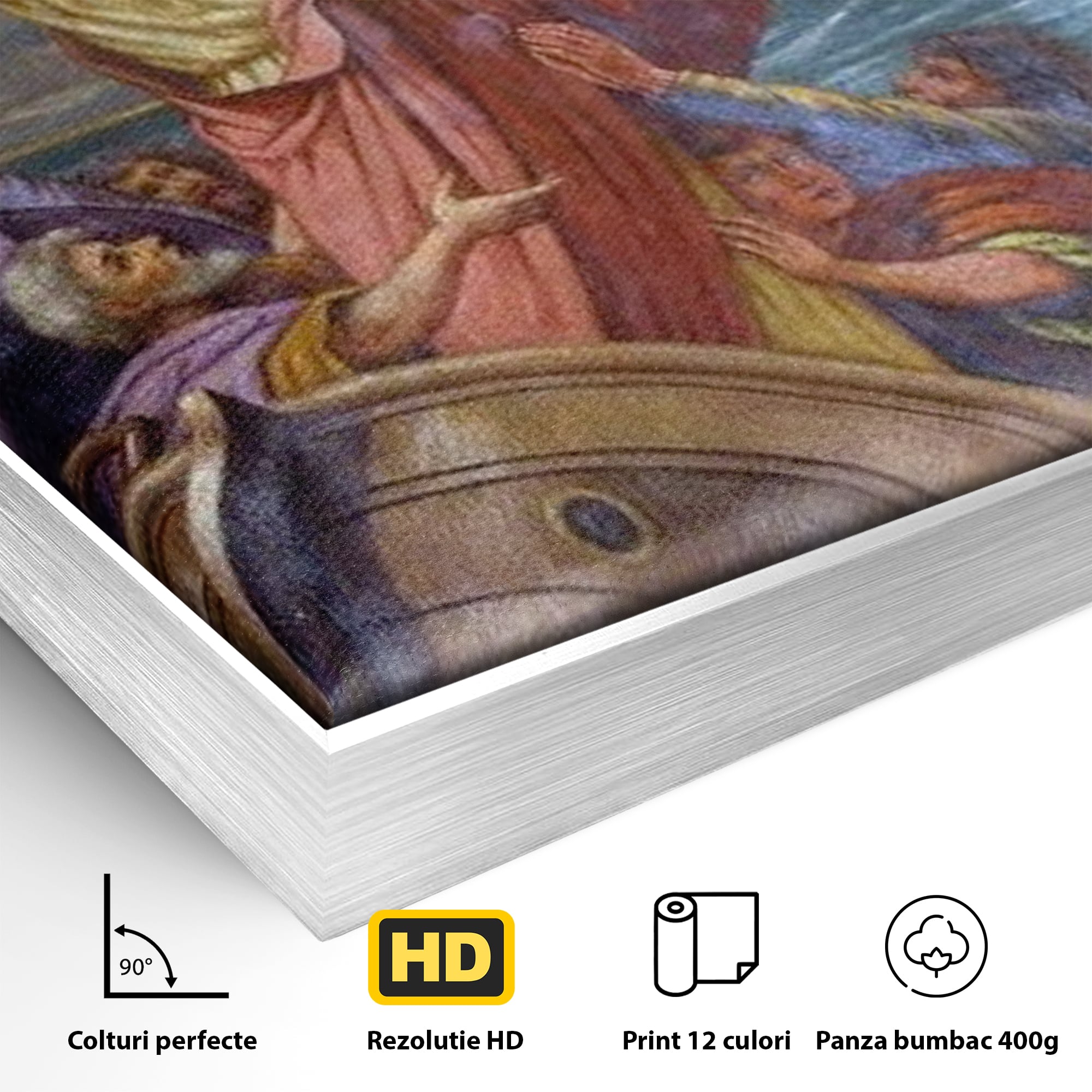 Tablou Canvas Premium LuxCanva® H1022 Mantuitorul pe Ape , Valuri, Iisus, Furtuna, Calauza, Salvare, Biruinta, Rugaciune, Credinta, Living, Dormitor