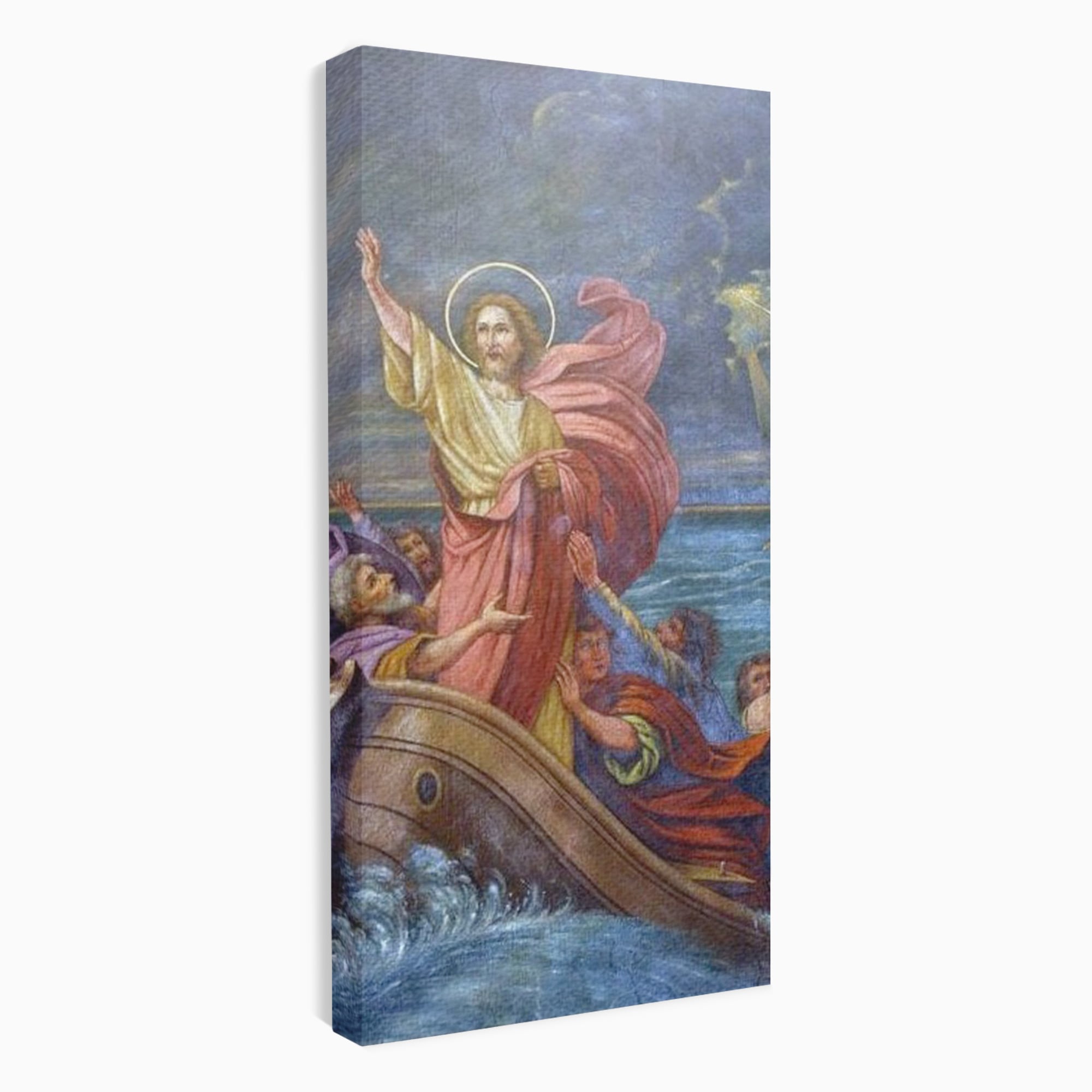 Tablou Canvas Premium LuxCanva® H1022 Mantuitorul pe Ape , Valuri, Iisus, Furtuna, Calauza, Salvare, Biruinta, Rugaciune, Credinta, Living, Dormitor