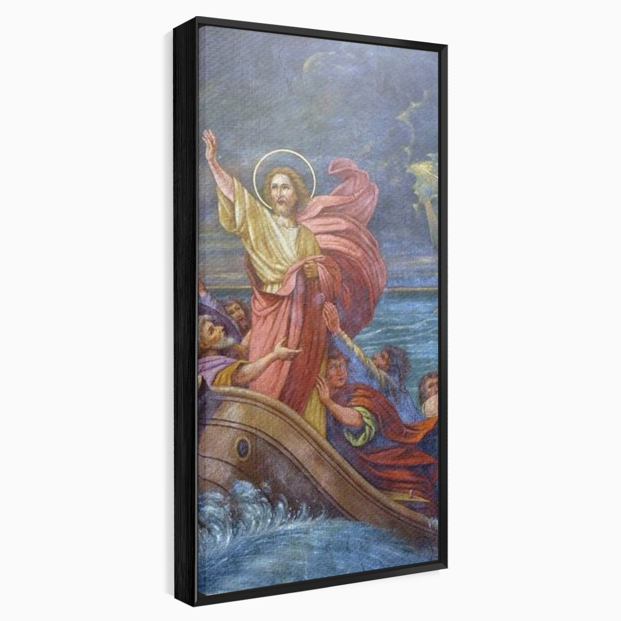 Tablou Canvas Premium LuxCanva® H1022 Mantuitorul pe Ape , Valuri, Iisus, Furtuna, Calauza, Salvare, Biruinta, Rugaciune, Credinta, Living, Dormitor