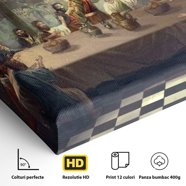 Tablou Canvas Premium LuxCanva® H1023 Cina lui Hristos , Legamant, Iisus, Taina, Iubire, Apostoli, Armonie, Har, Divin, Mantuitor, Living, Dormitor
