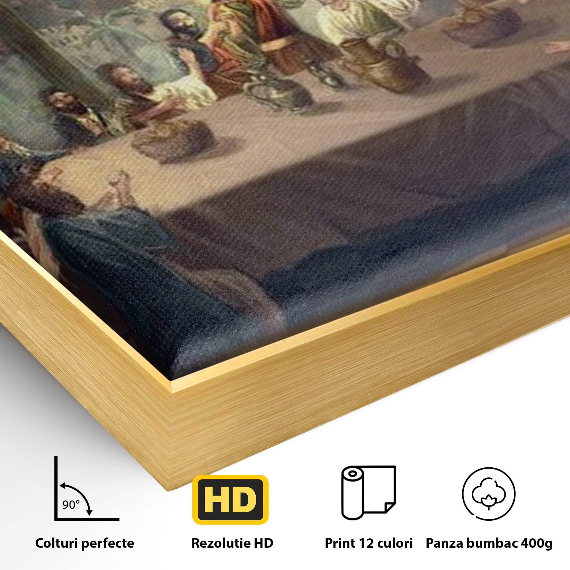 Tablou Canvas Premium LuxCanva® H1023 Cina lui Hristos , Legamant, Iisus, Taina, Iubire, Apostoli, Armonie, Har, Divin, Mantuitor, Living, Dormitor