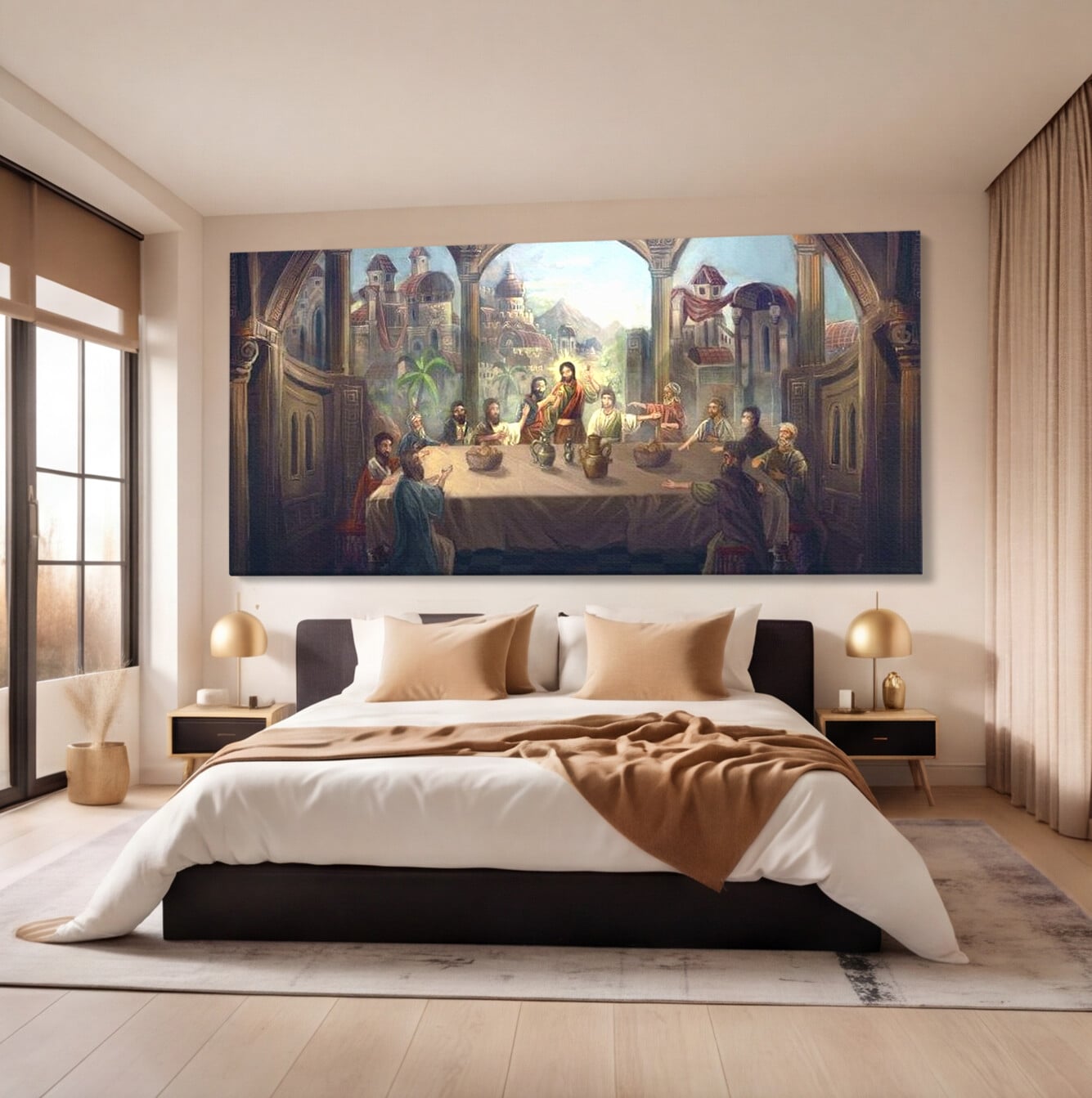 Tablou Canvas Premium LuxCanva® H1023 Cina lui Hristos , Legamant, Iisus, Taina, Iubire, Apostoli, Armonie, Har, Divin, Mantuitor, Living, Dormitor
