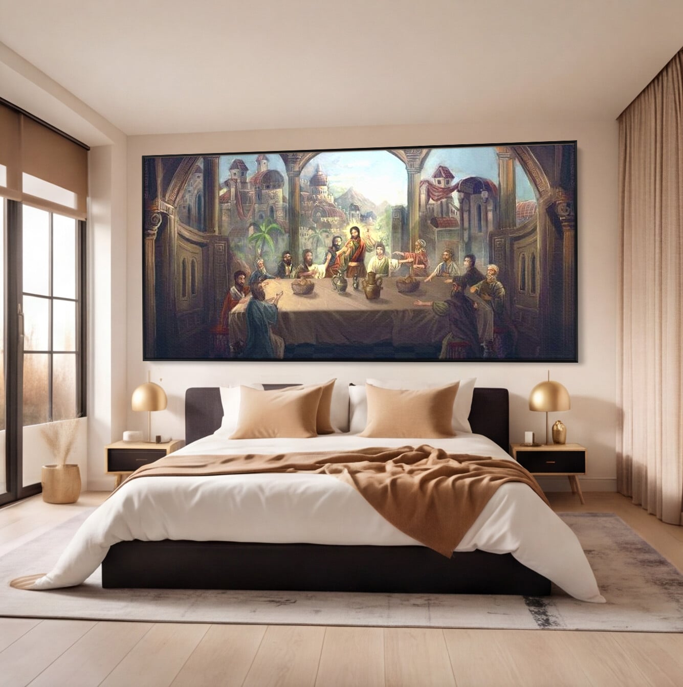 Tablou Canvas Premium LuxCanva® H1023 Cina lui Hristos , Legamant, Iisus, Taina, Iubire, Apostoli, Armonie, Har, Divin, Mantuitor, Living, Dormitor