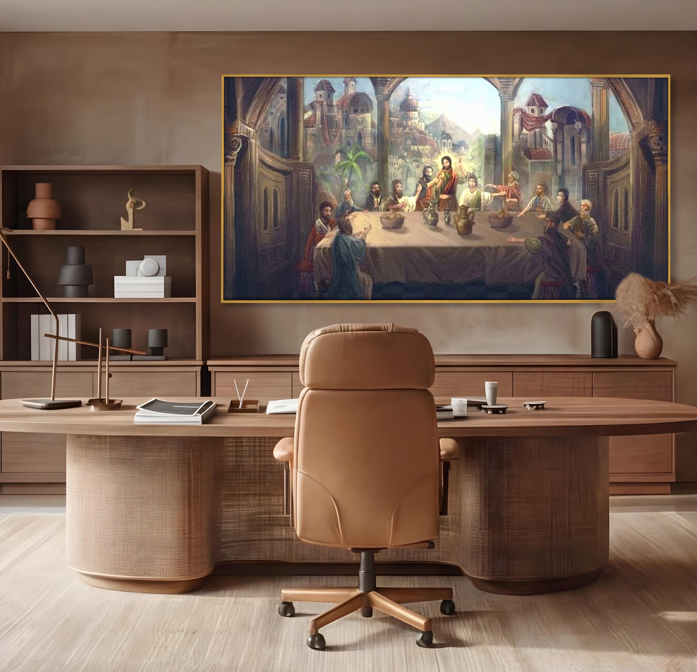 Tablou Canvas Premium LuxCanva® H1023 Cina lui Hristos , Legamant, Iisus, Taina, Iubire, Apostoli, Armonie, Har, Divin, Mantuitor, Living, Dormitor