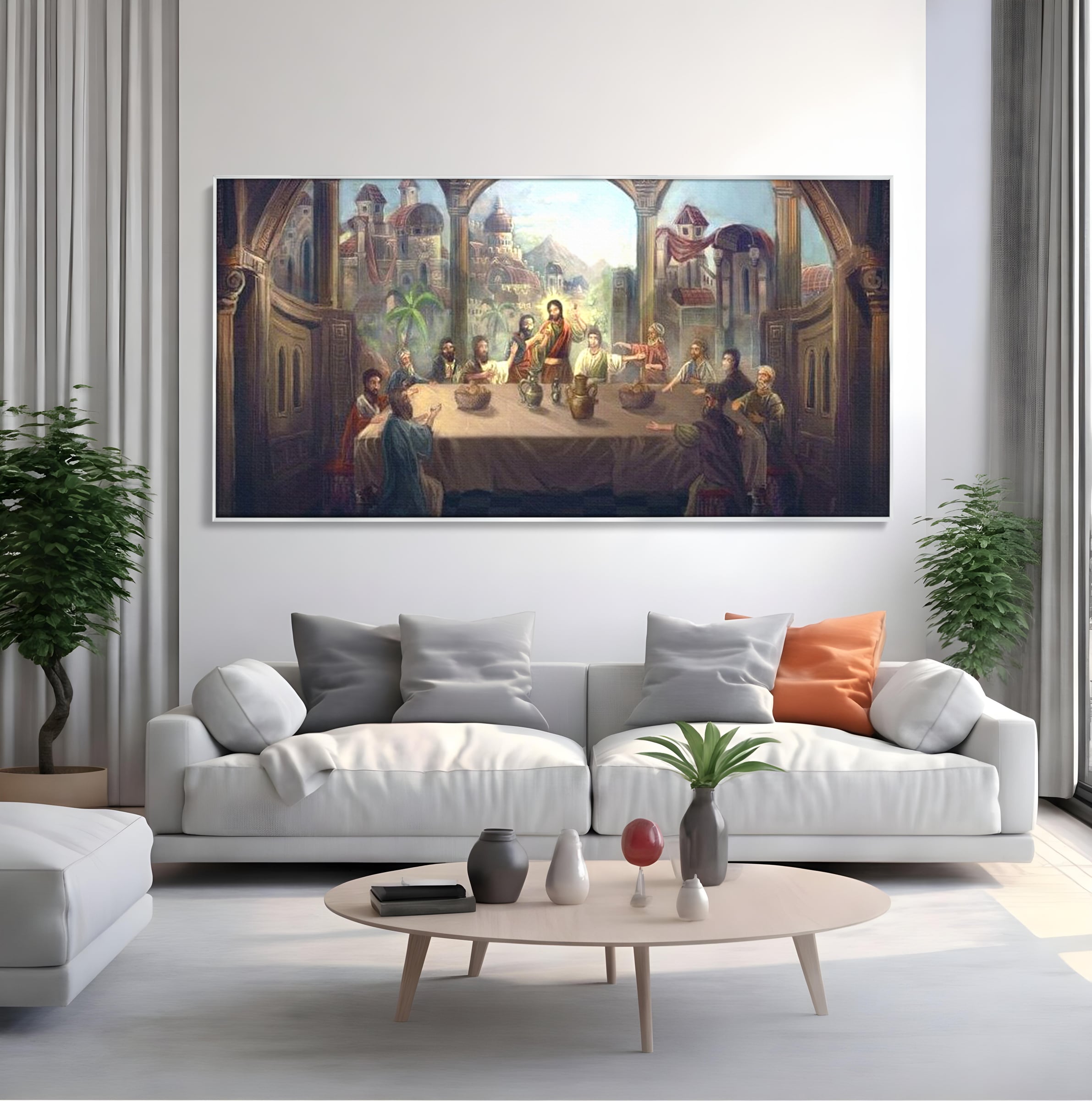 Tablou Canvas Premium LuxCanva® H1023 Cina lui Hristos , Legamant, Iisus, Taina, Iubire, Apostoli, Armonie, Har, Divin, Mantuitor, Living, Dormitor