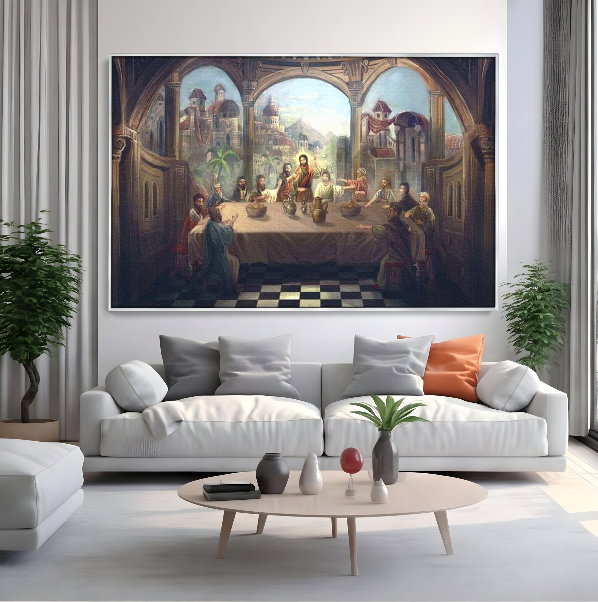 Tablou Canvas Premium LuxCanva® H1023 Cina lui Hristos , Legamant, Iisus, Taina, Iubire, Apostoli, Armonie, Har, Divin, Mantuitor, Living, Dormitor