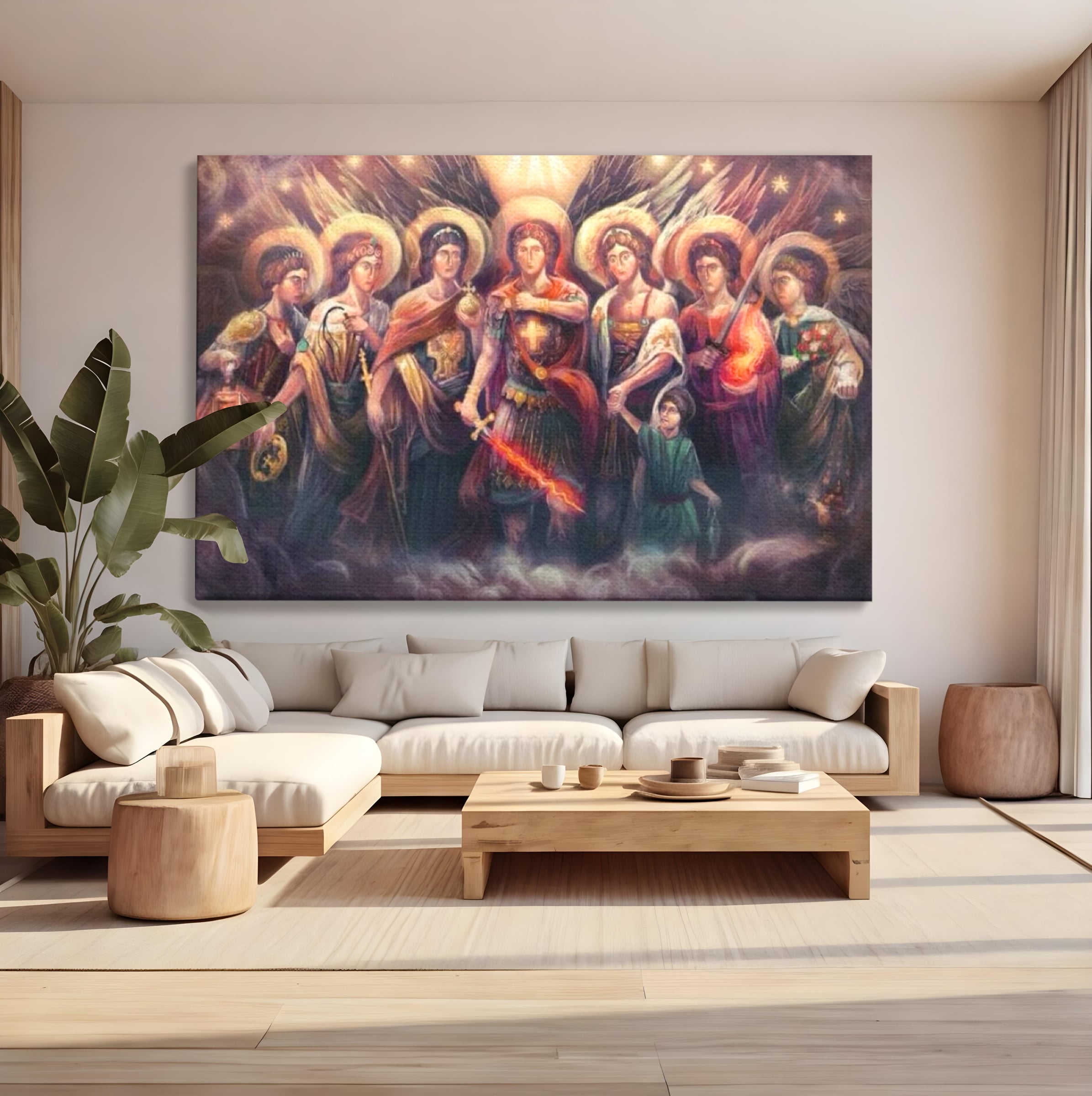 Tablou Canvas Premium LuxCanva® H1024 Puterea Arhanghelilor , Sabie, Forta, Inger, Speranta, Protectie, Divinitate, Arhanghel, Credinta, Living