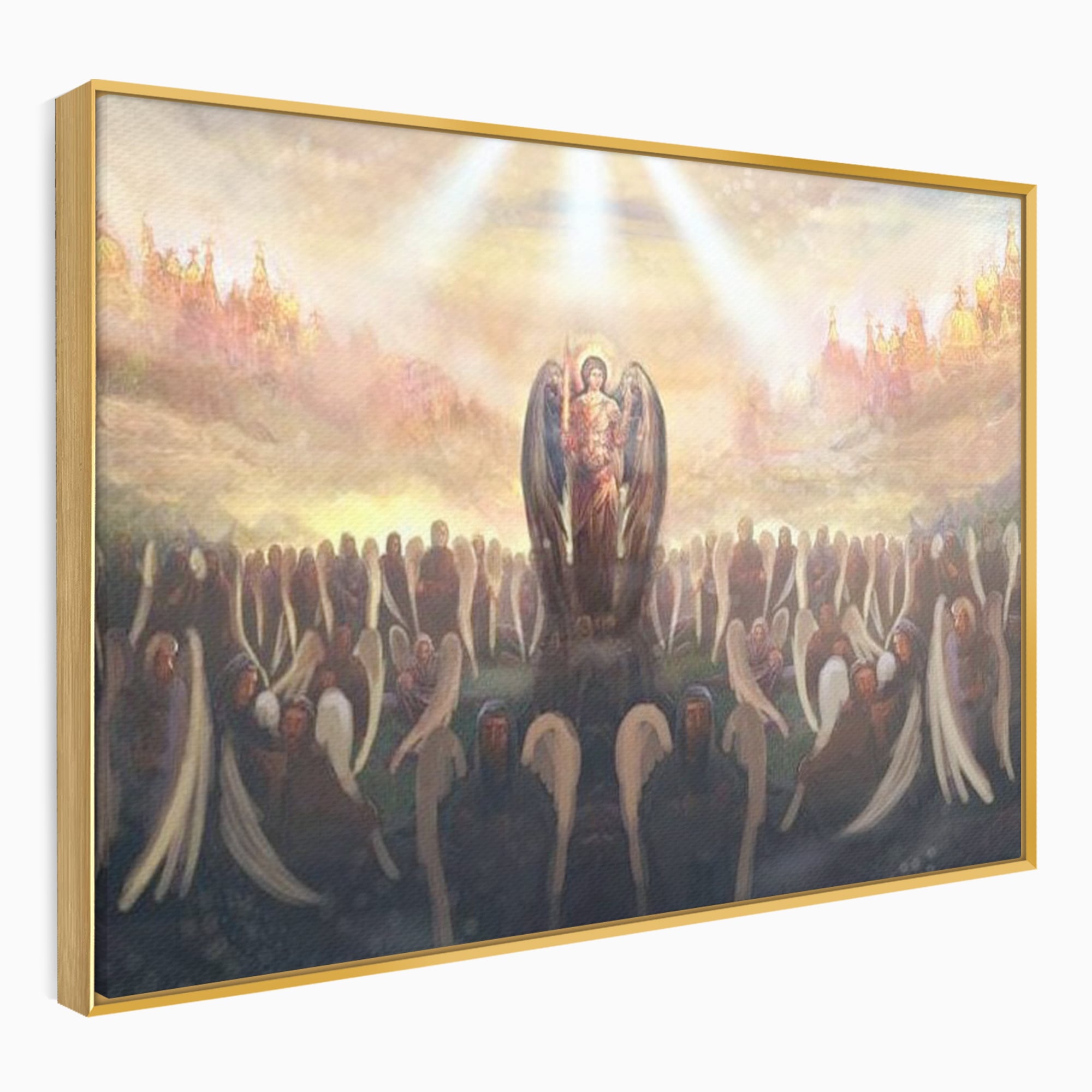 Leinwandbilder Leinwandbilder Premium LuxCanva® H1025 Himmlische Heerscharen, Engel, Himmel, Himmel, Licht, Licht, Flut, Göttlich, Kraft, Segen, Seligkeit, Wohnen, Schlafzimmer