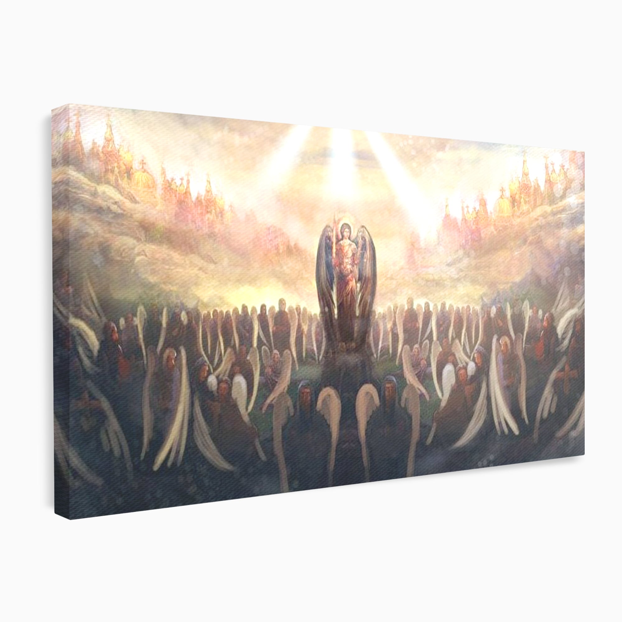 Leinwandbilder Leinwandbilder Premium LuxCanva® H1025 Himmlische Heerscharen, Engel, Himmel, Himmel, Licht, Licht, Flut, Göttlich, Kraft, Segen, Seligkeit, Wohnen, Schlafzimmer