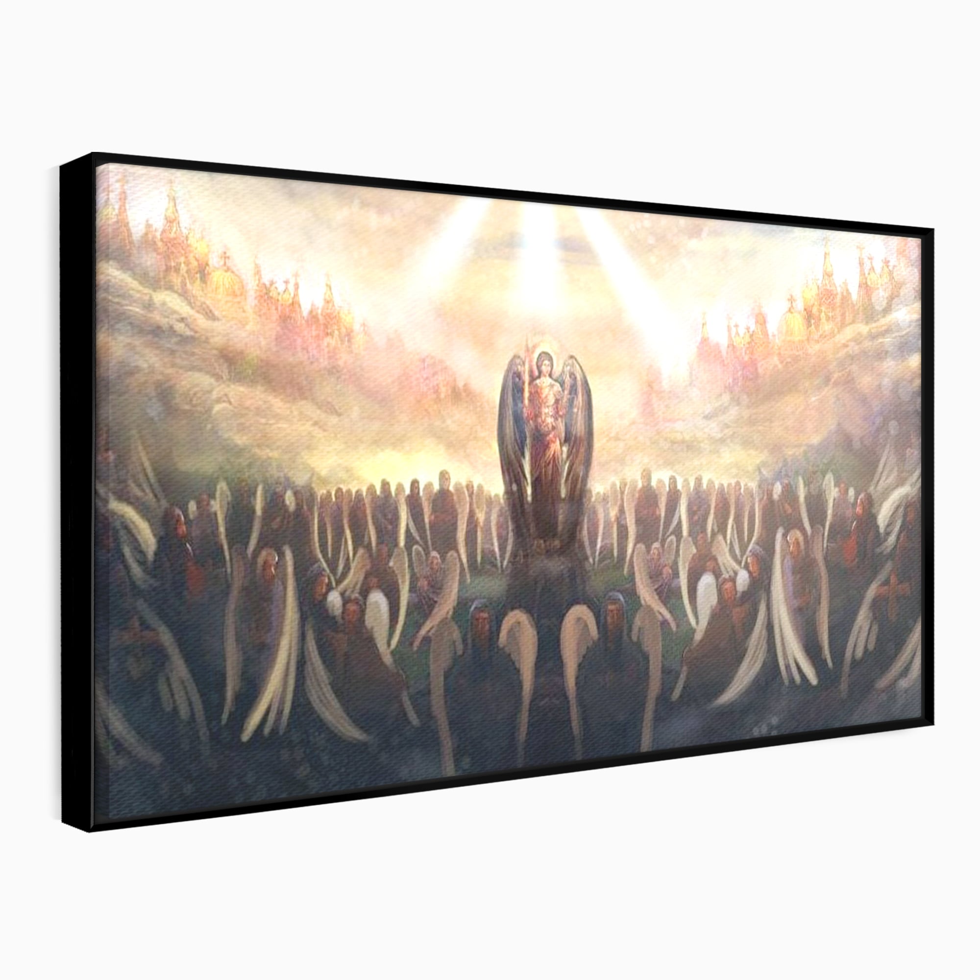 Leinwandbilder Leinwandbilder Premium LuxCanva® H1025 Himmlische Heerscharen, Engel, Himmel, Himmel, Licht, Licht, Flut, Göttlich, Kraft, Segen, Seligkeit, Wohnen, Schlafzimmer
