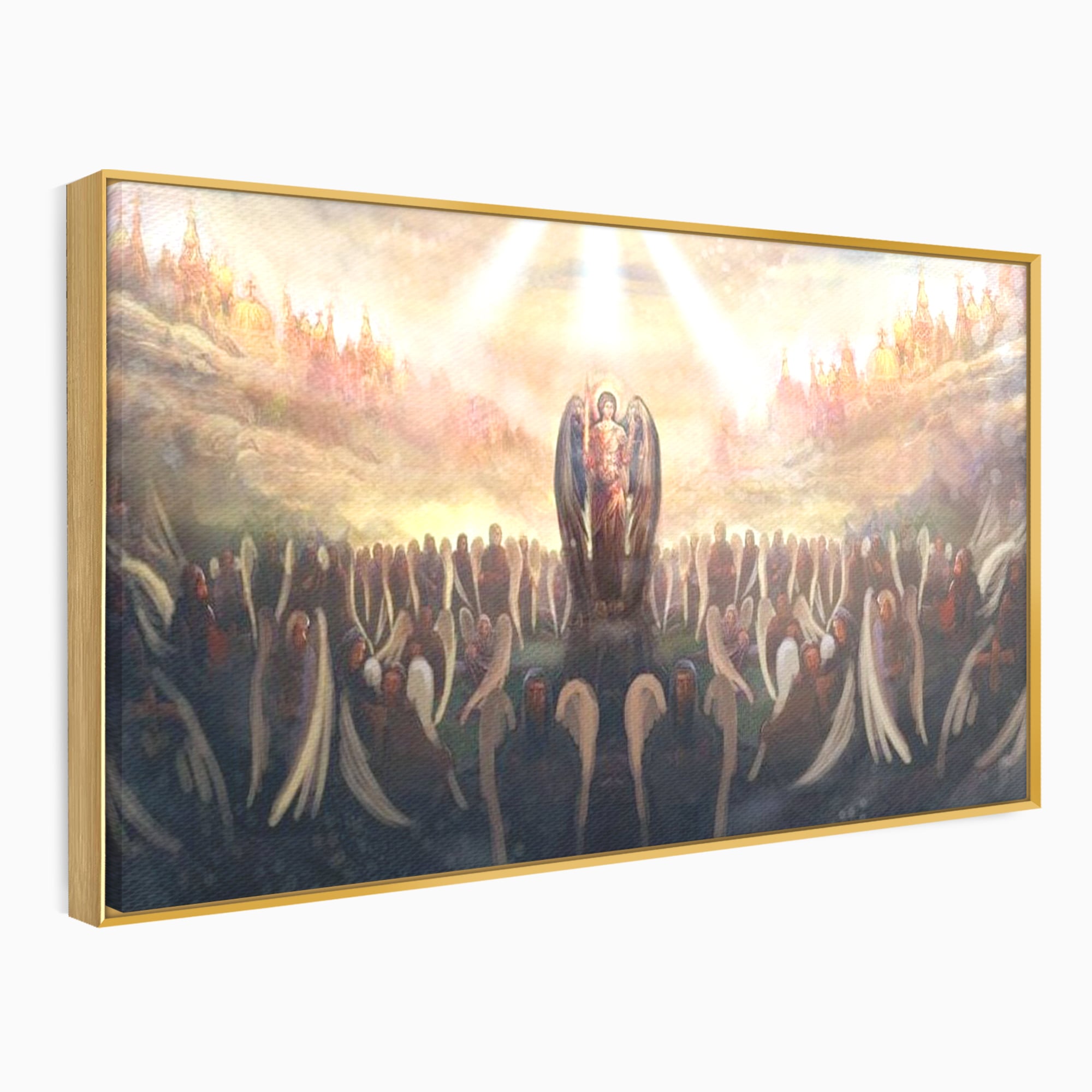 Leinwandbilder Leinwandbilder Premium LuxCanva® H1025 Himmlische Heerscharen, Engel, Himmel, Himmel, Licht, Licht, Flut, Göttlich, Kraft, Segen, Seligkeit, Wohnen, Schlafzimmer
