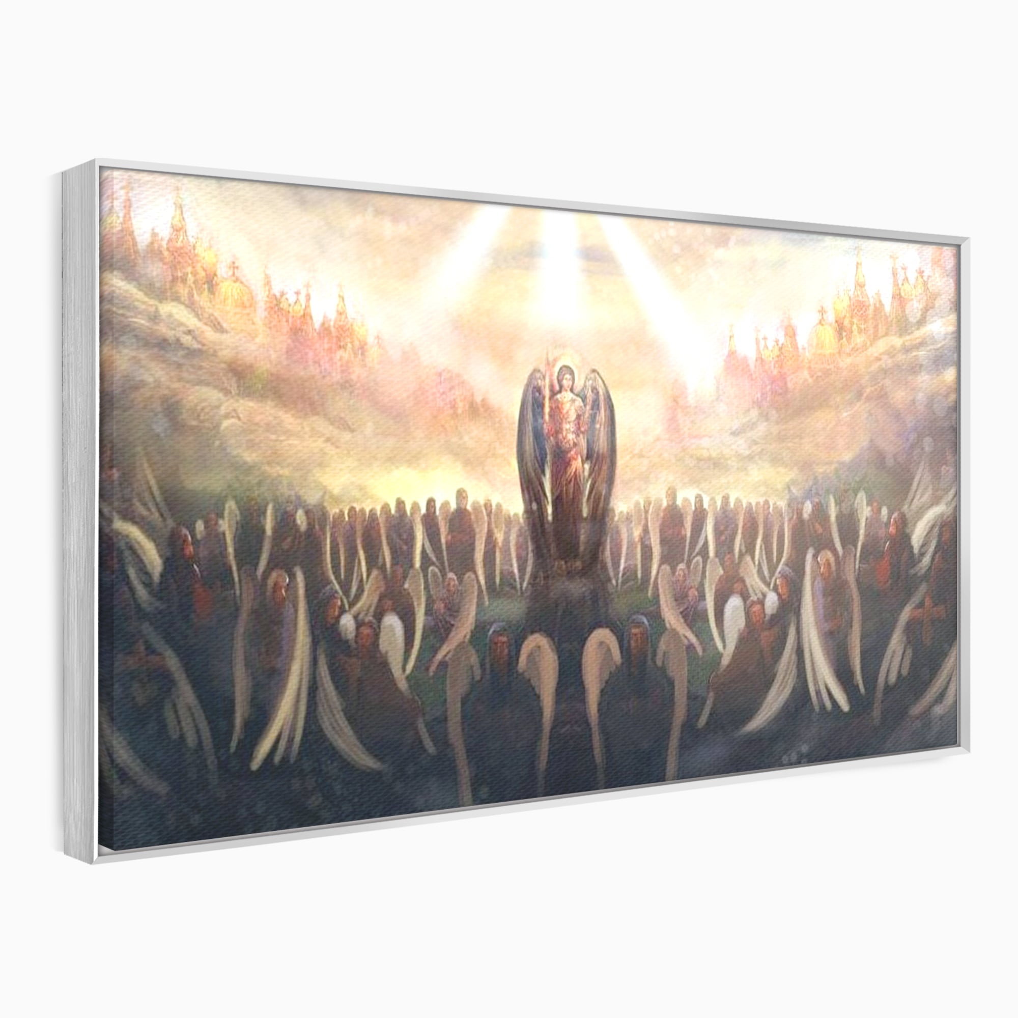 Leinwandbilder Leinwandbilder Premium LuxCanva® H1025 Himmlische Heerscharen, Engel, Himmel, Himmel, Licht, Licht, Flut, Göttlich, Kraft, Segen, Seligkeit, Wohnen, Schlafzimmer