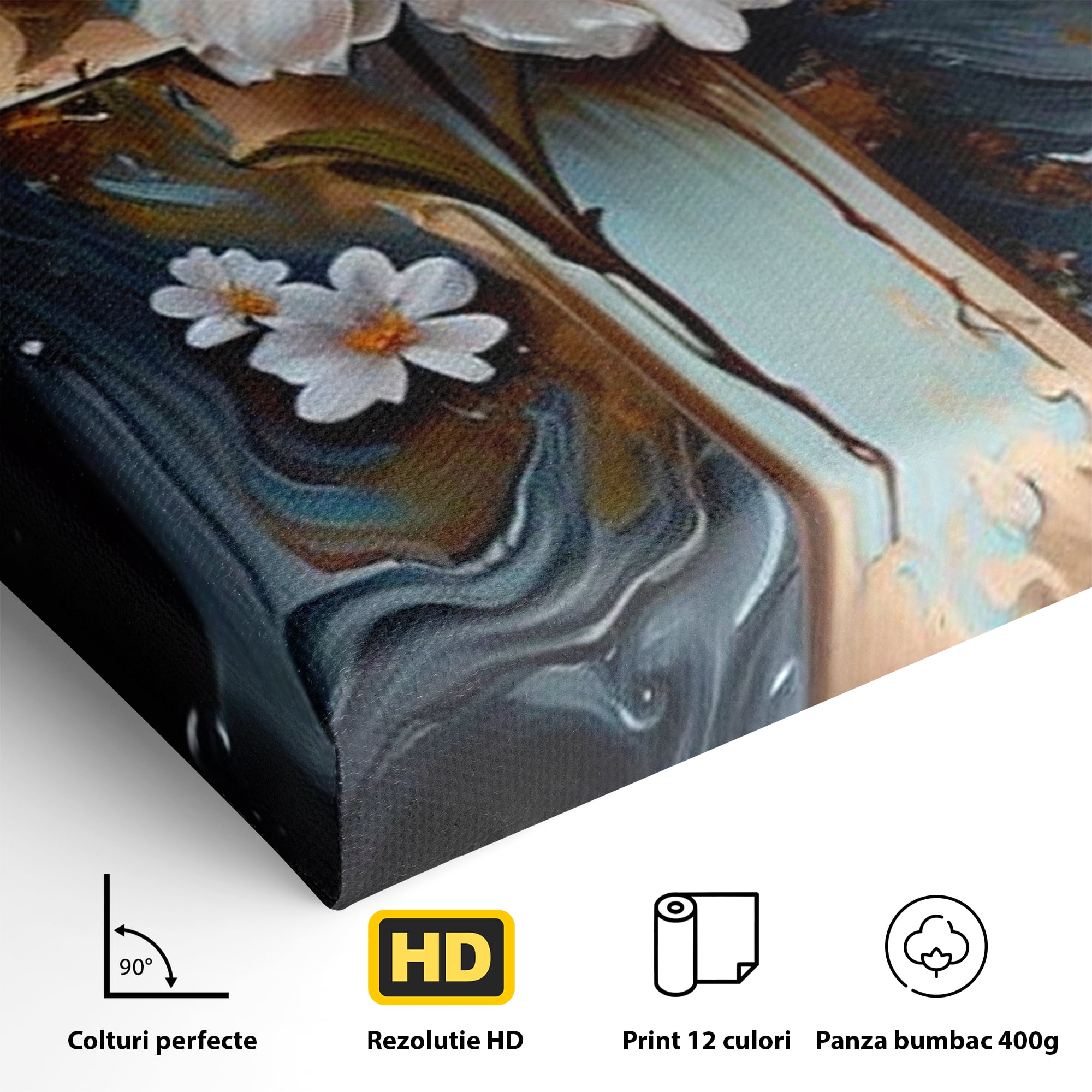Tablou Canvas Premium LuxCanva® H1026 Crucea cu Flori ,  Flori, Cruce, Delicatete, Gingasie, Speranta, Puritate, Univers, Cale, Living, Dormitor