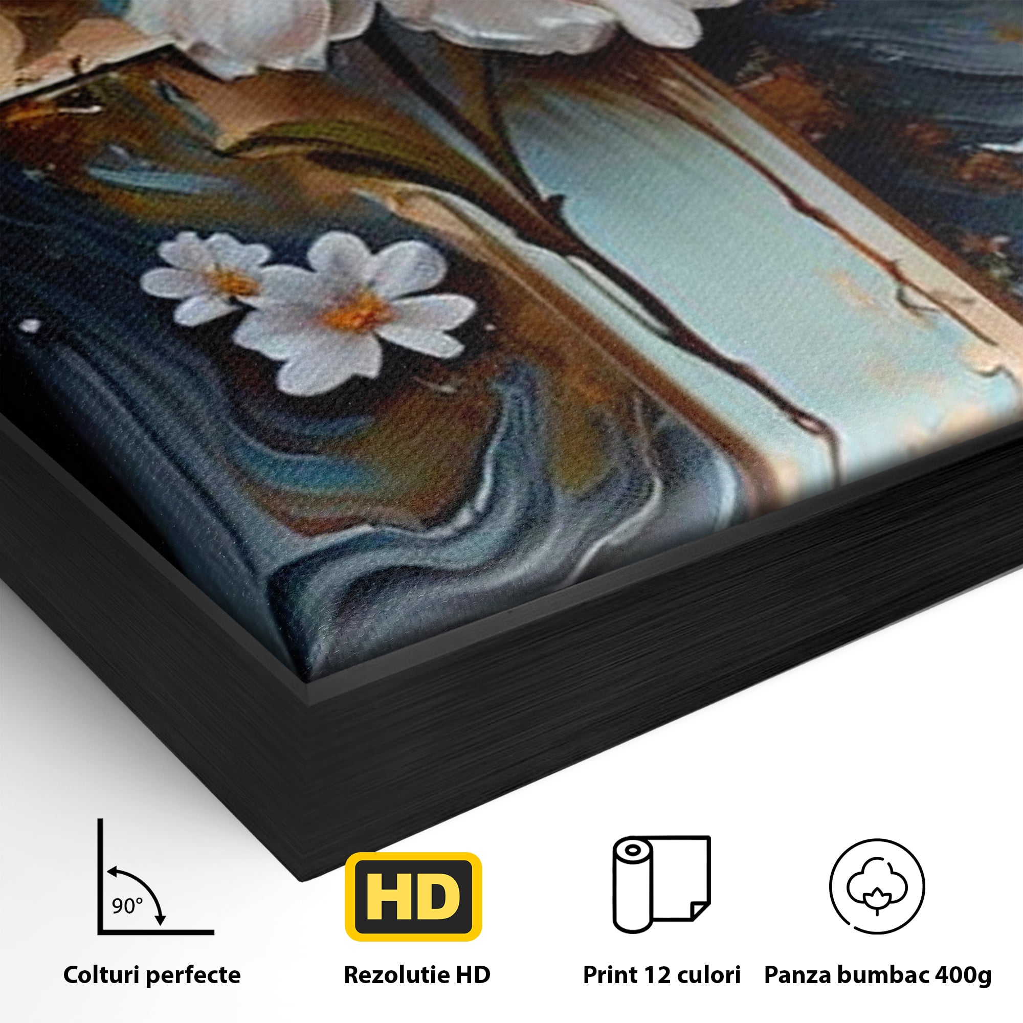 Tablou Canvas Premium LuxCanva® H1026 Crucea cu Flori ,  Flori, Cruce, Delicatete, Gingasie, Speranta, Puritate, Univers, Cale, Living, Dormitor