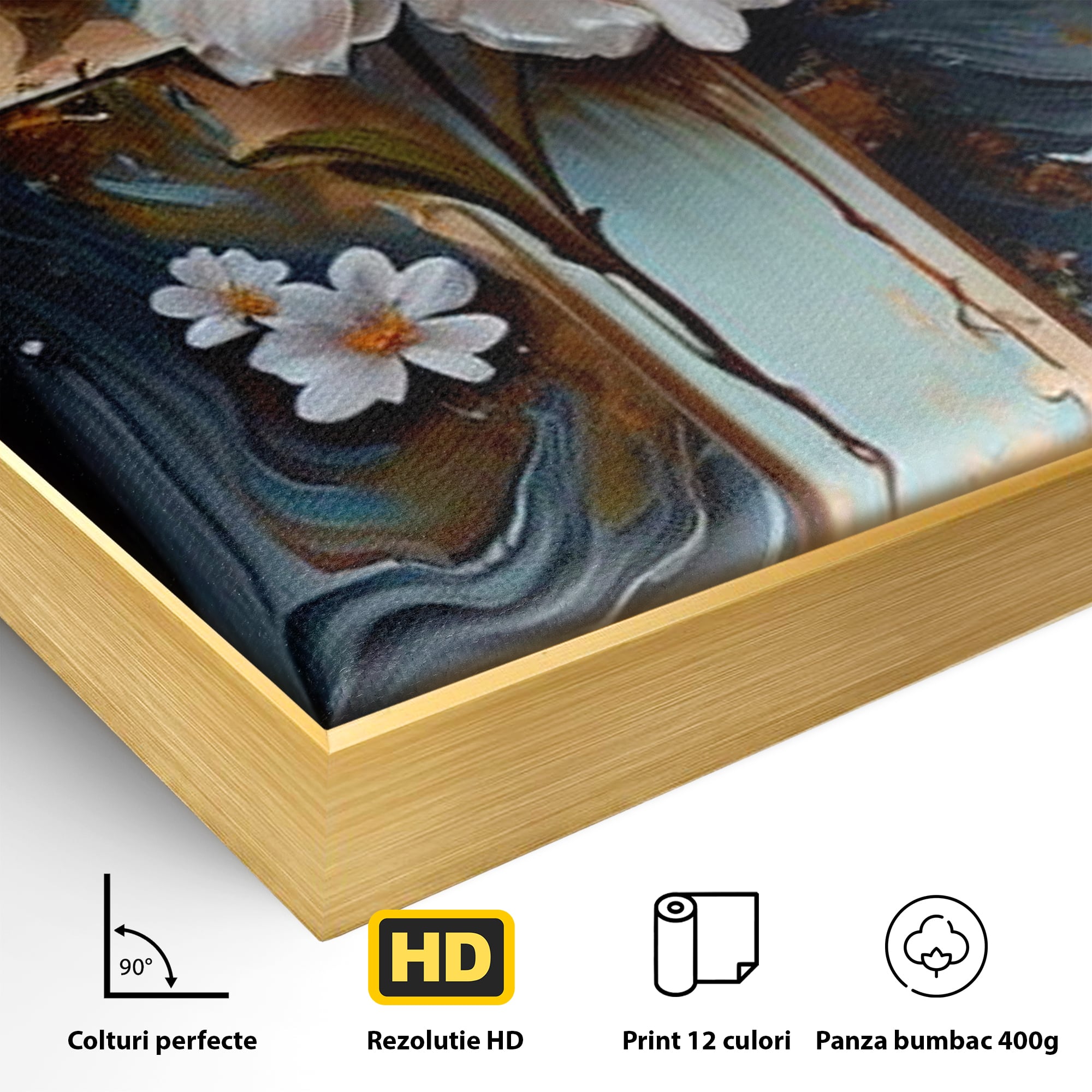 Tablou Canvas Premium LuxCanva® H1026 Crucea cu Flori ,  Flori, Cruce, Delicatete, Gingasie, Speranta, Puritate, Univers, Cale, Living, Dormitor