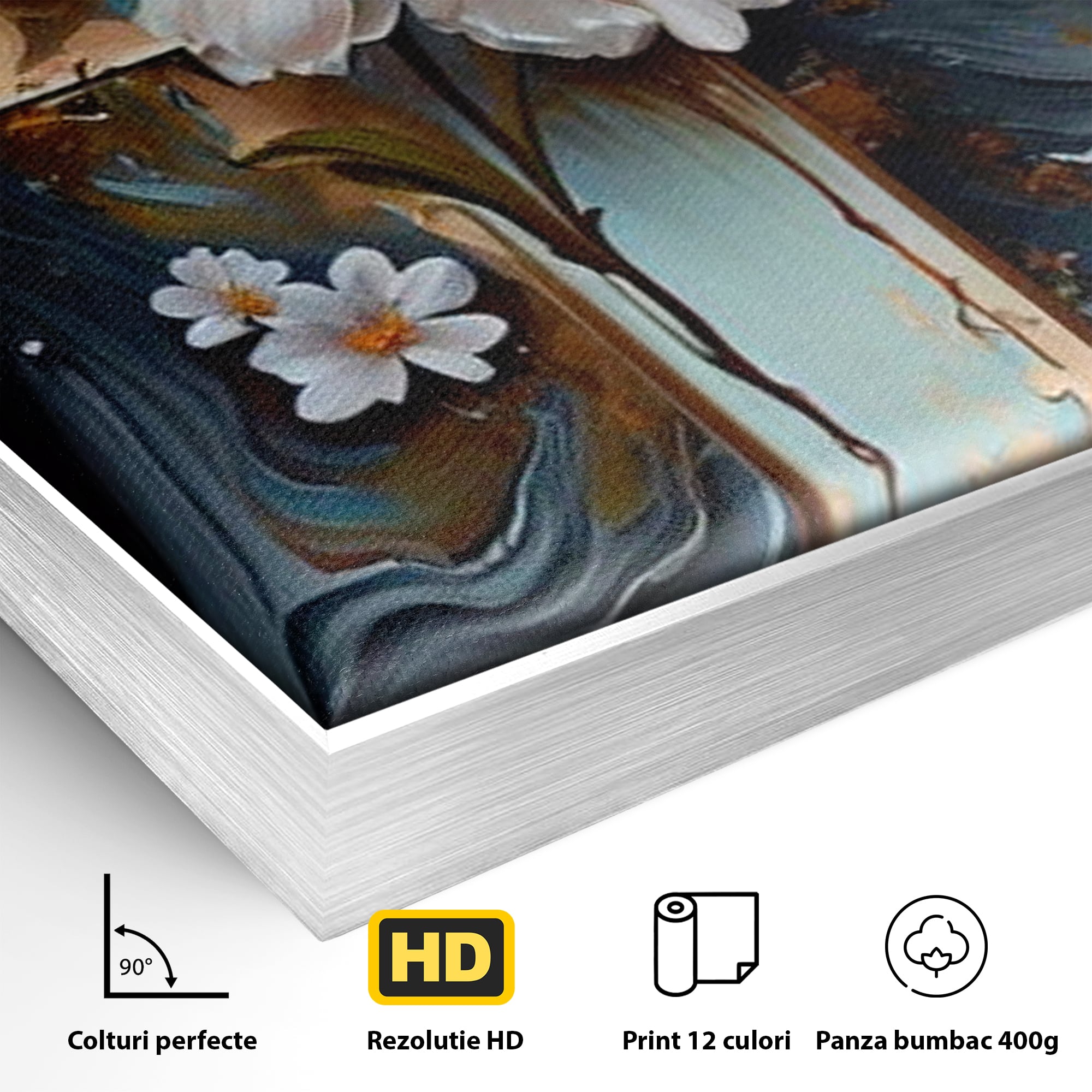 Tablou Canvas Premium LuxCanva® H1026 Crucea cu Flori ,  Flori, Cruce, Delicatete, Gingasie, Speranta, Puritate, Univers, Cale, Living, Dormitor