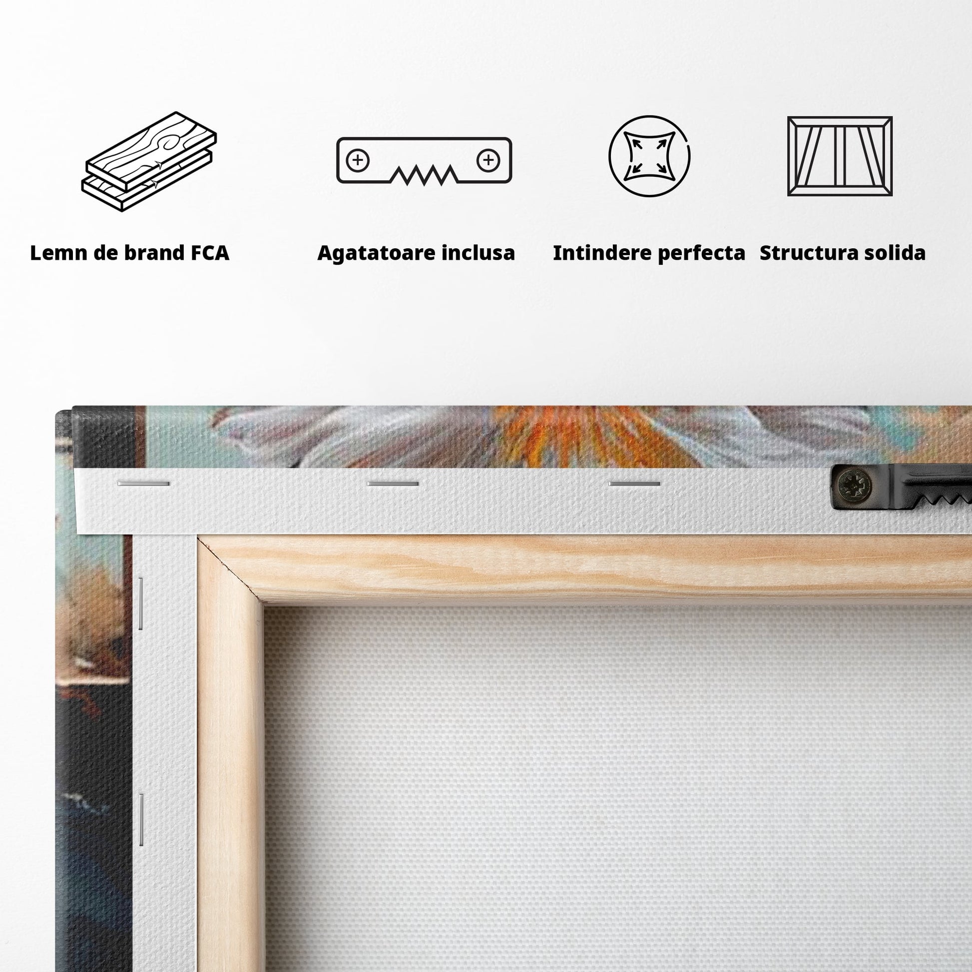Tablou Canvas Premium LuxCanva® H1026 Crucea cu Flori ,  Flori, Cruce, Delicatete, Gingasie, Speranta, Puritate, Univers, Cale, Living, Dormitor