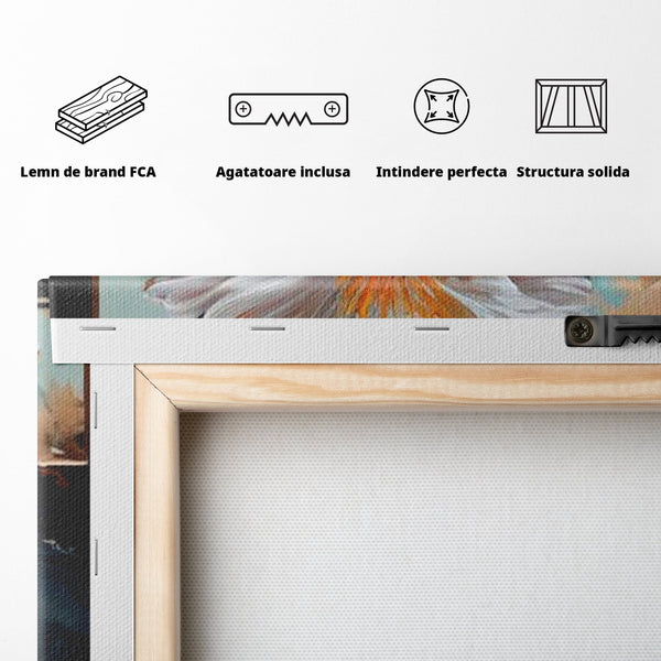 Tablou Canvas Premium LuxCanva® H1026 Crucea cu Flori ,  Flori, Cruce, Delicatete, Gingasie, Speranta, Puritate, Univers, Cale, Living, Dormitor