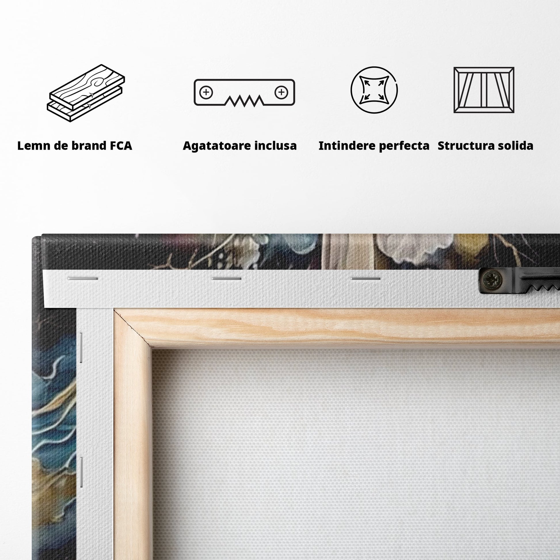 Tablou Canvas Premium LuxCanva® H1027 Credinta Prin Cruce Florala ,  Multicolor, Cruce, Flori, Divin, Liniste, Creatie, Credinta, Naturalete, Living