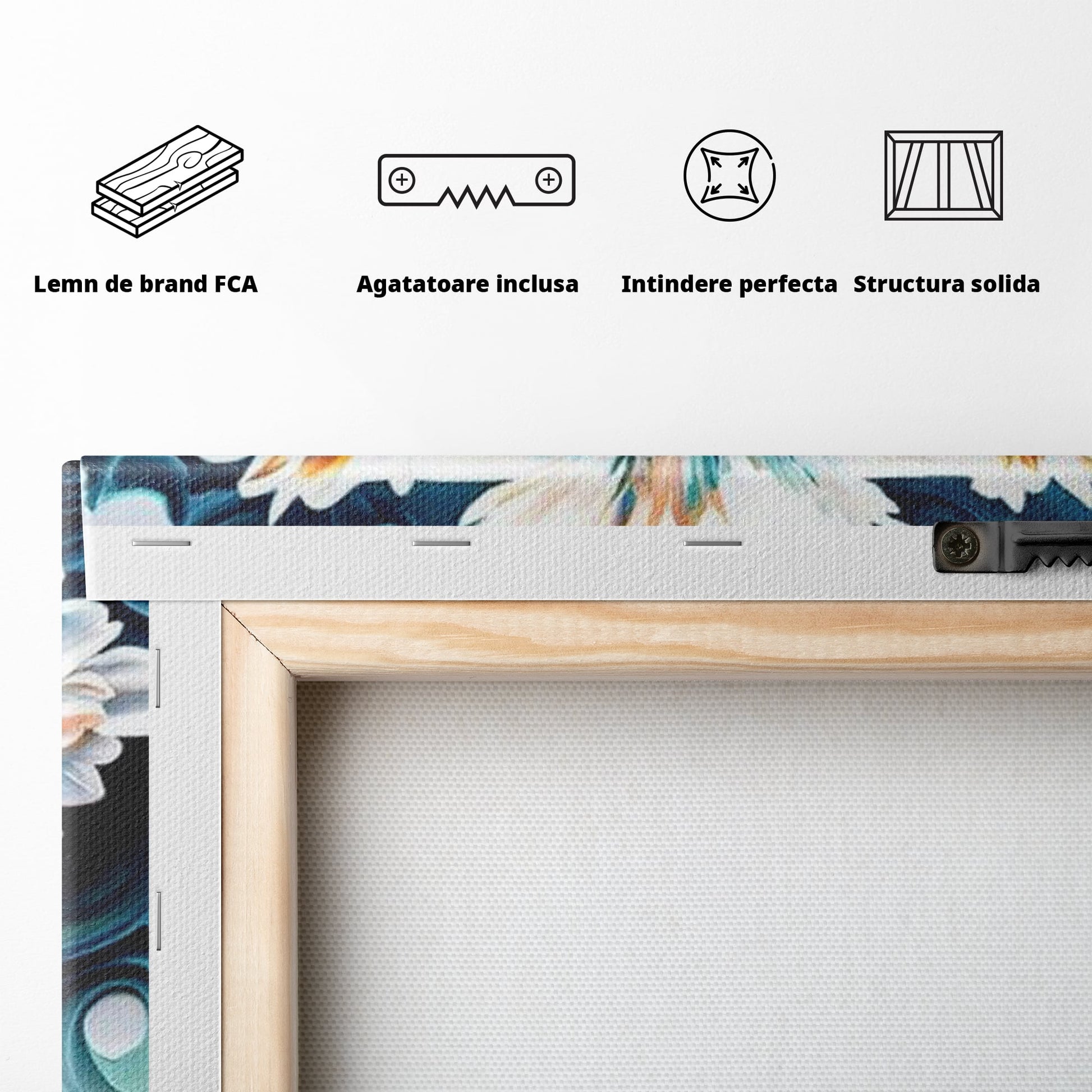 Tablou Canvas Premium LuxCanva® H1028 Puterea Crucii din Flori , Maiestrie, Arta, Cruce, Flori, Credinta, Inspiratie, Pace, Suflet, Armonie, Living