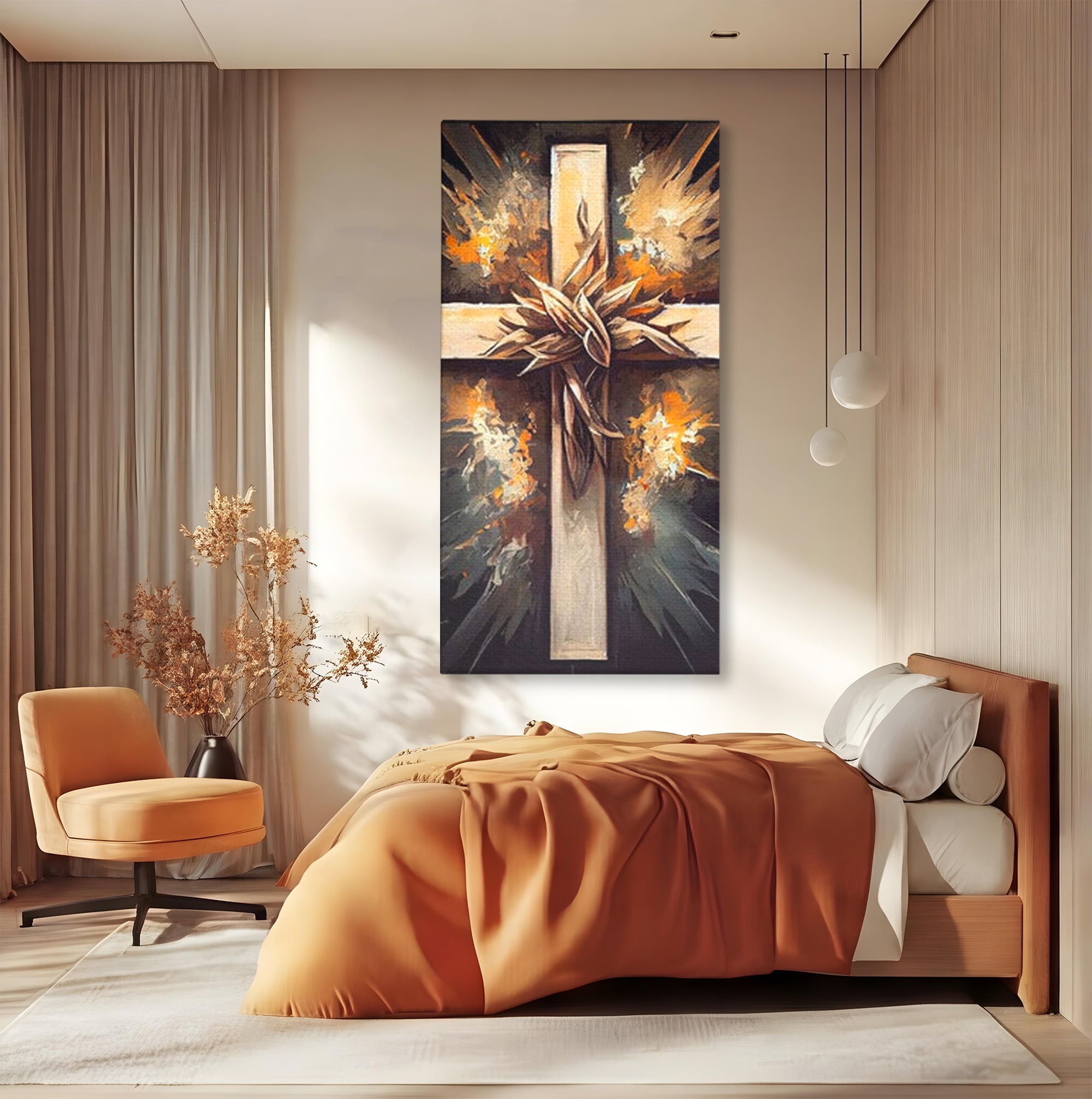 Tablou Canvas Premium LuxCanva® H1029 Ecoul Sacru al Jerfei , Coroana, Spini, Sacrificiu, Divin, Mantuire, Biblic, Jertfa, Cruce, Living, Dormitor