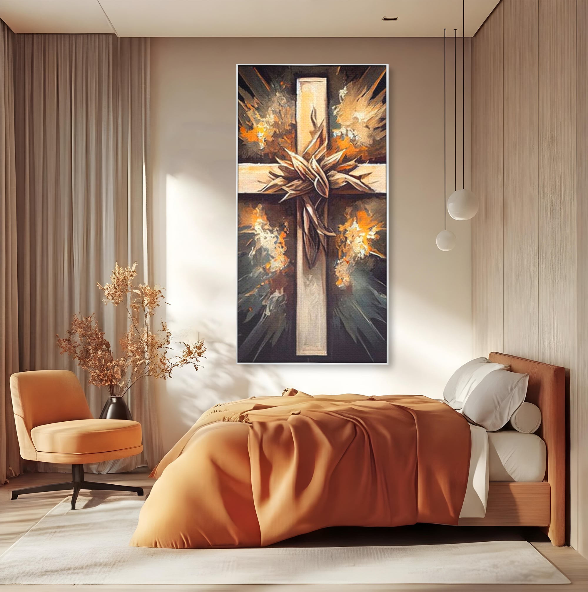 Tablou Canvas Premium LuxCanva® H1029 Ecoul Sacru al Jerfei , Coroana, Spini, Sacrificiu, Divin, Mantuire, Biblic, Jertfa, Cruce, Living, Dormitor