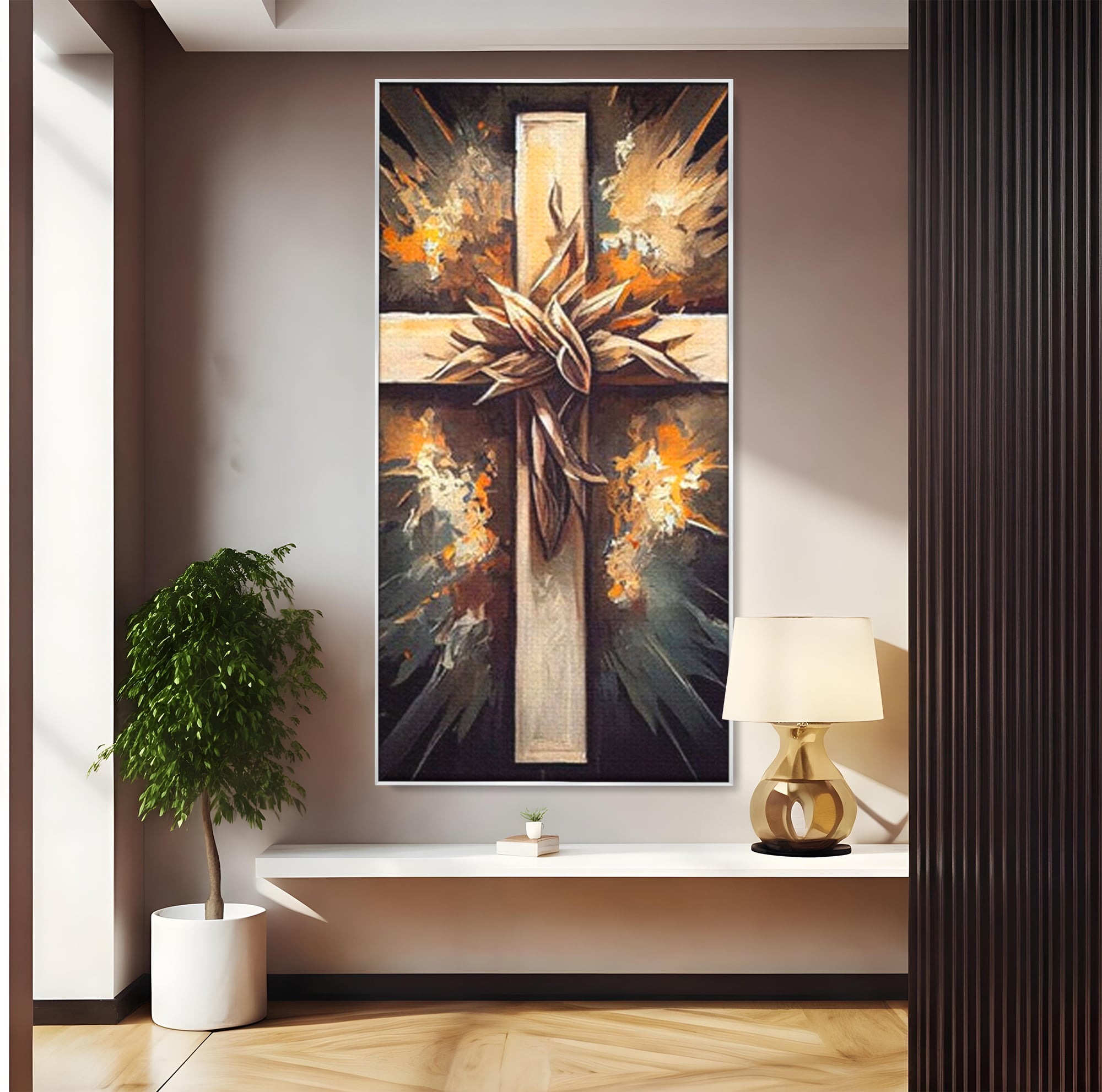 Tablou Canvas Premium LuxCanva® H1029 Ecoul Sacru al Jerfei , Coroana, Spini, Sacrificiu, Divin, Mantuire, Biblic, Jertfa, Cruce, Living, Dormitor