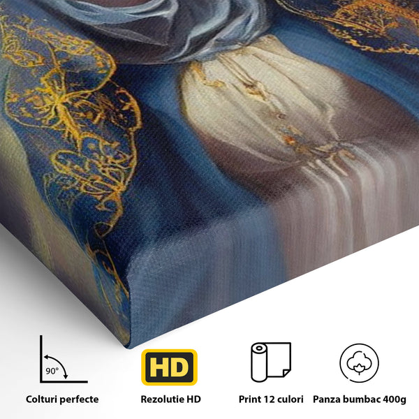 Tablou Canvas Premium LuxCanva® H1031, Divinitate si Gratie, Feciara Maria, Divinitate, Lumina, Credinta, Gratie, Ceresc, Pace Interioara, Spiritualitate, Living, Dormitor