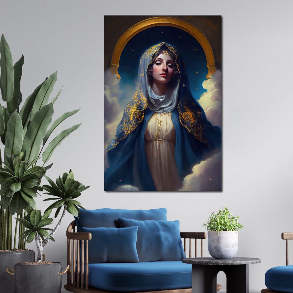 Tablou Canvas Premium LuxCanva® H1031, Divinitate si Gratie, Feciara Maria, Divinitate, Lumina, Credinta, Gratie, Ceresc, Pace Interioara, Spiritualitate, Living, Dormitor