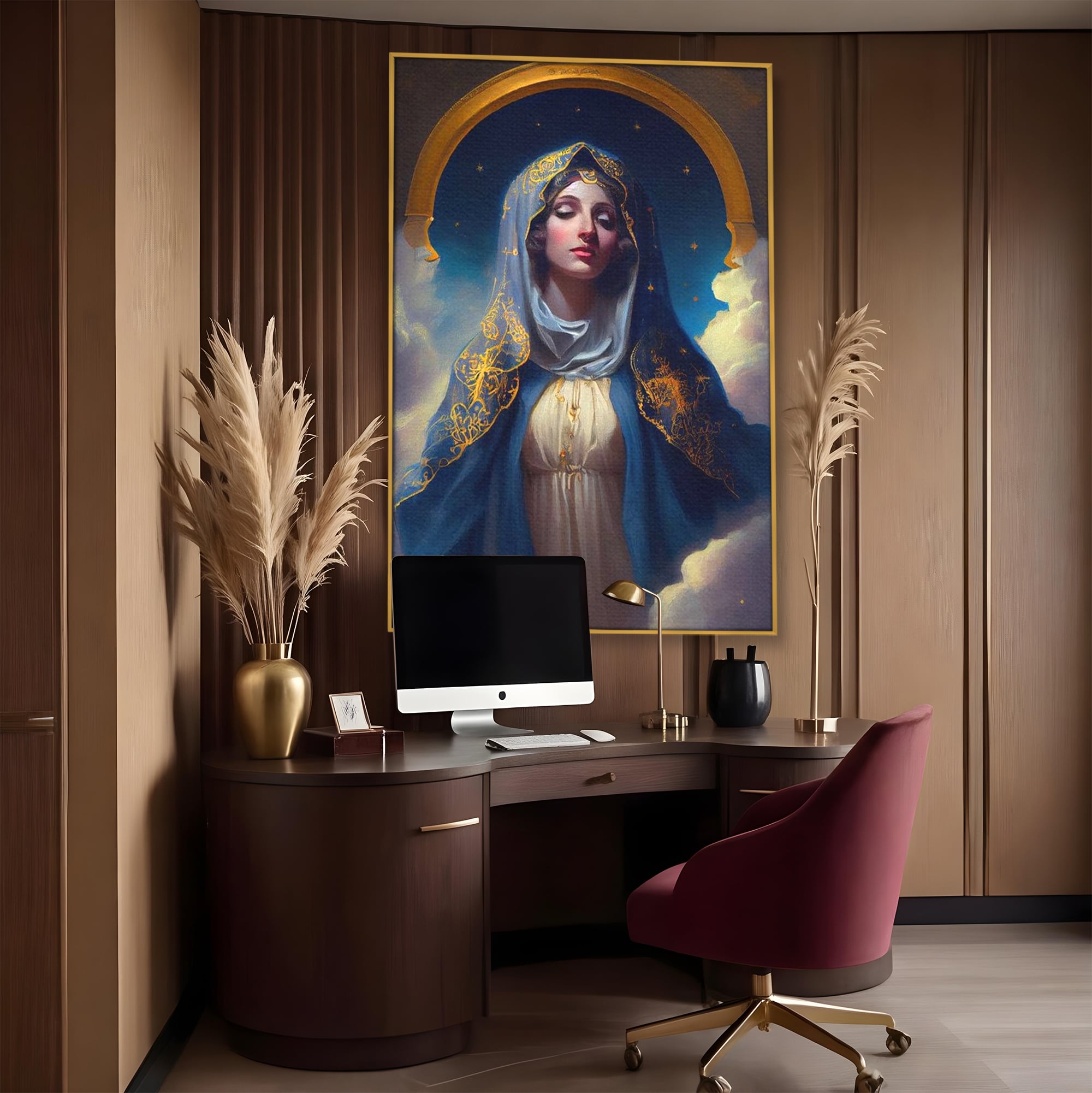 Tablou Canvas Premium LuxCanva® H1031, Divinitate si Gratie, Feciara Maria, Divinitate, Lumina, Credinta, Gratie, Ceresc, Pace Interioara, Spiritualitate, Living, Dormitor