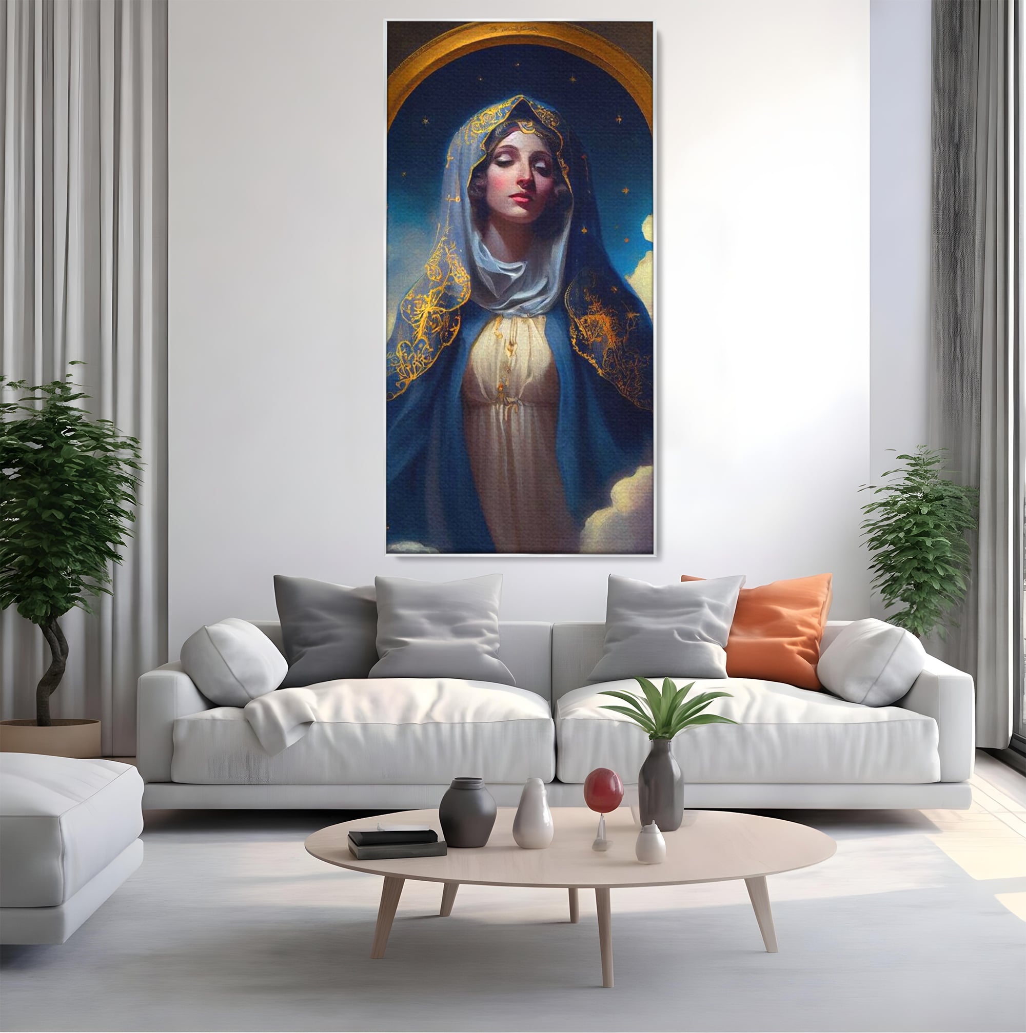 Tablou Canvas Premium LuxCanva® H1031, Divinitate si Gratie, Feciara Maria, Divinitate, Lumina, Credinta, Gratie, Ceresc, Pace Interioara, Spiritualitate, Living, Dormitor