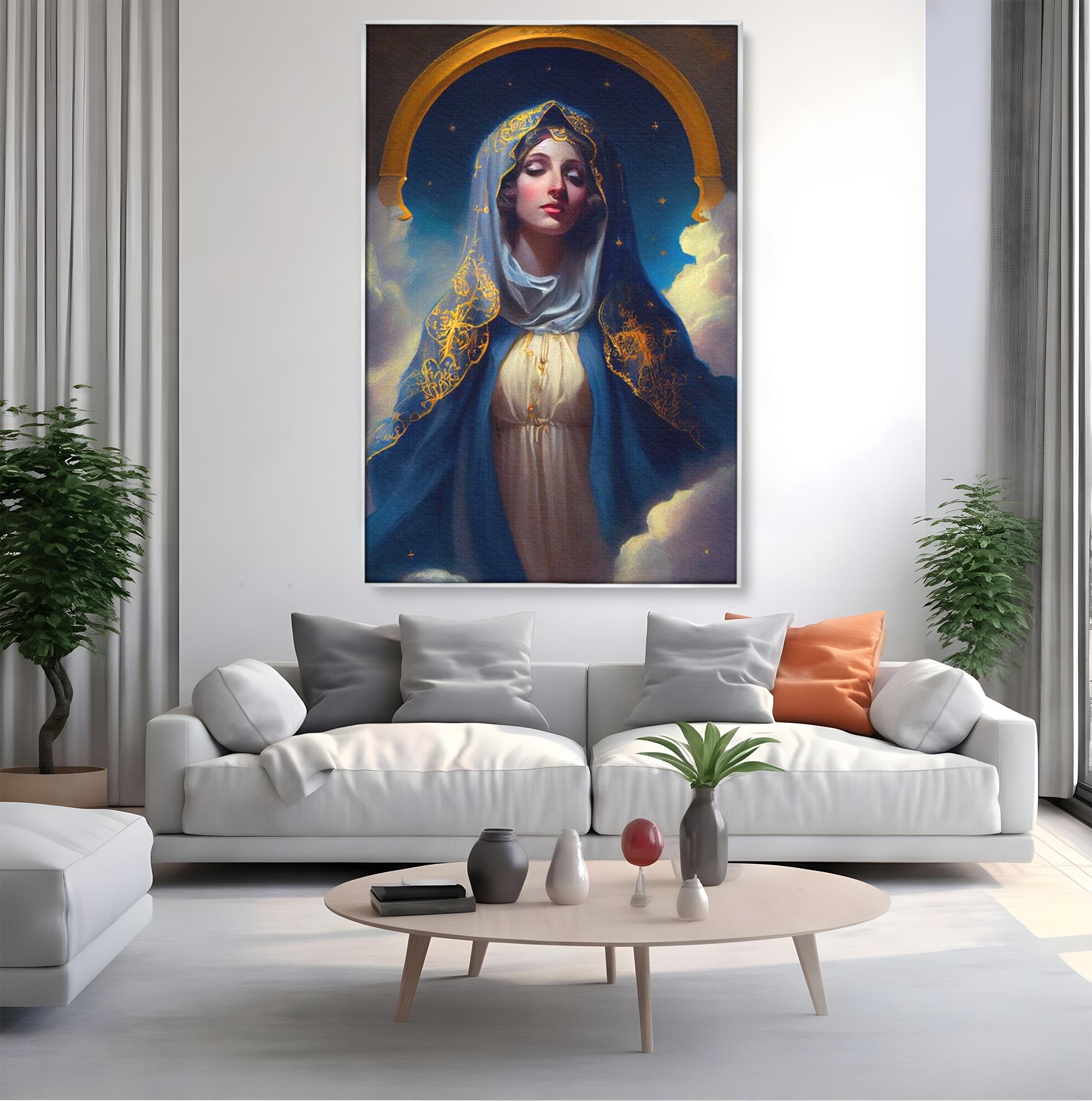Tablou Canvas Premium LuxCanva® H1031, Divinitate si Gratie, Feciara Maria, Divinitate, Lumina, Credinta, Gratie, Ceresc, Pace Interioara, Spiritualitate, Living, Dormitor