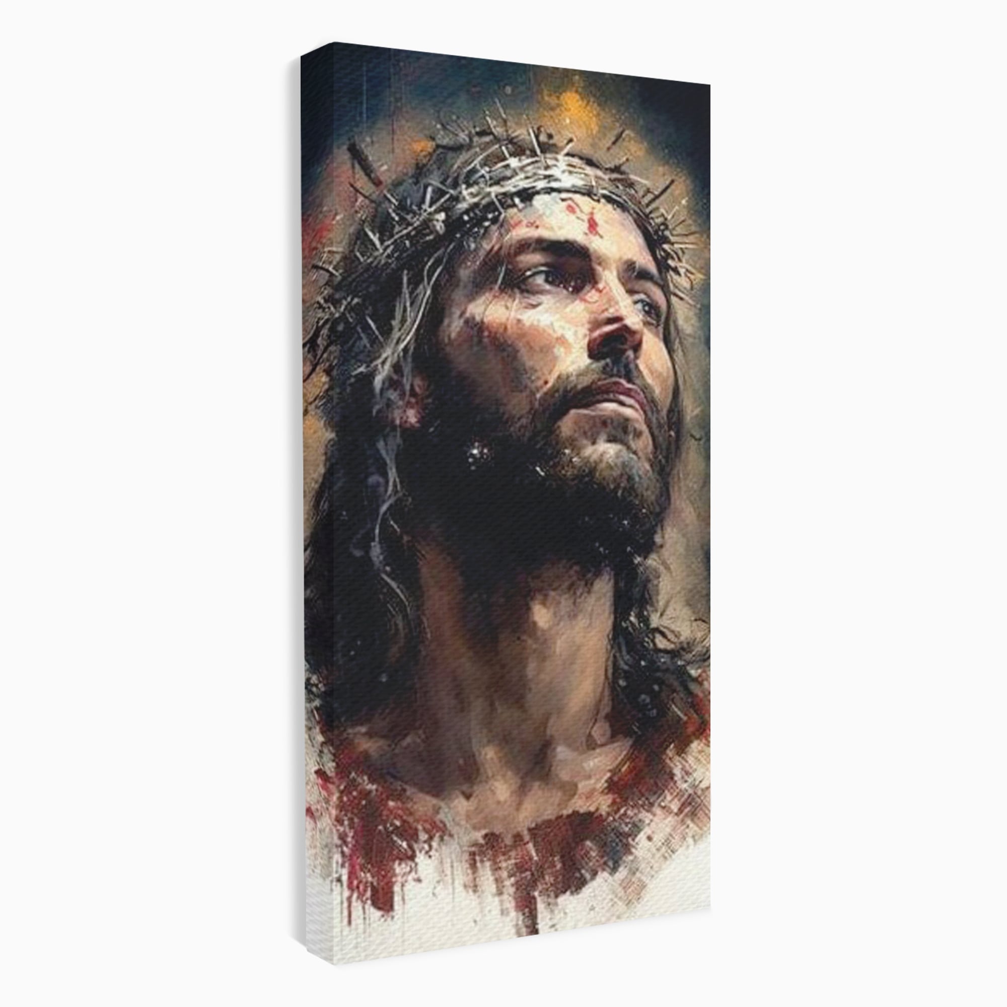 Tablou Canvas Premium LuxCanva® H1032, Patimile Mantuitorului, Iisus, Credinta, Mantuire, Sacrificiu, Coroana de Spini, Forta Interioara, Arta Religioasa, Living, Dormitor